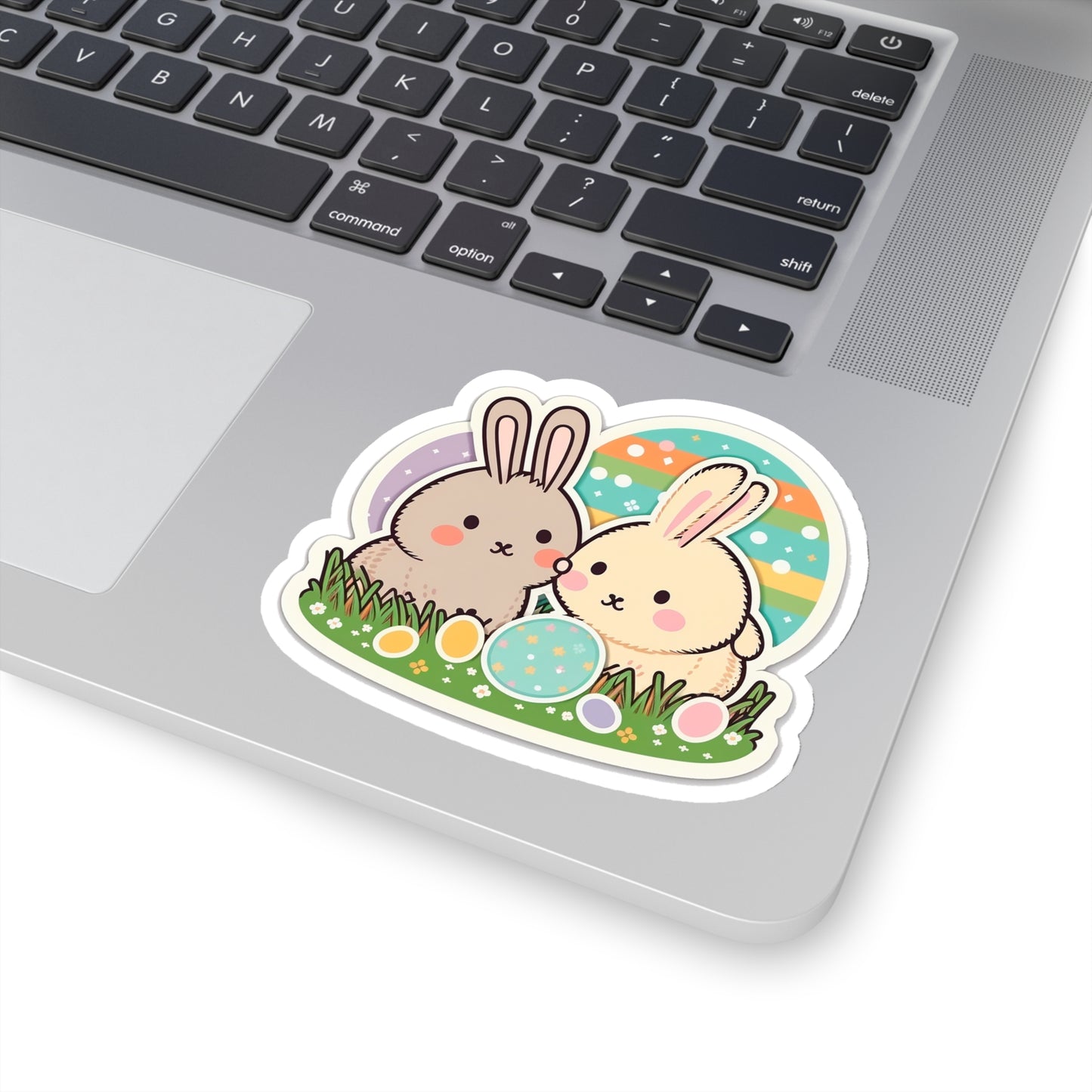 Kawaii Easter Rabbit Sticker - Add Some Cute and Festive Style to Your Tech