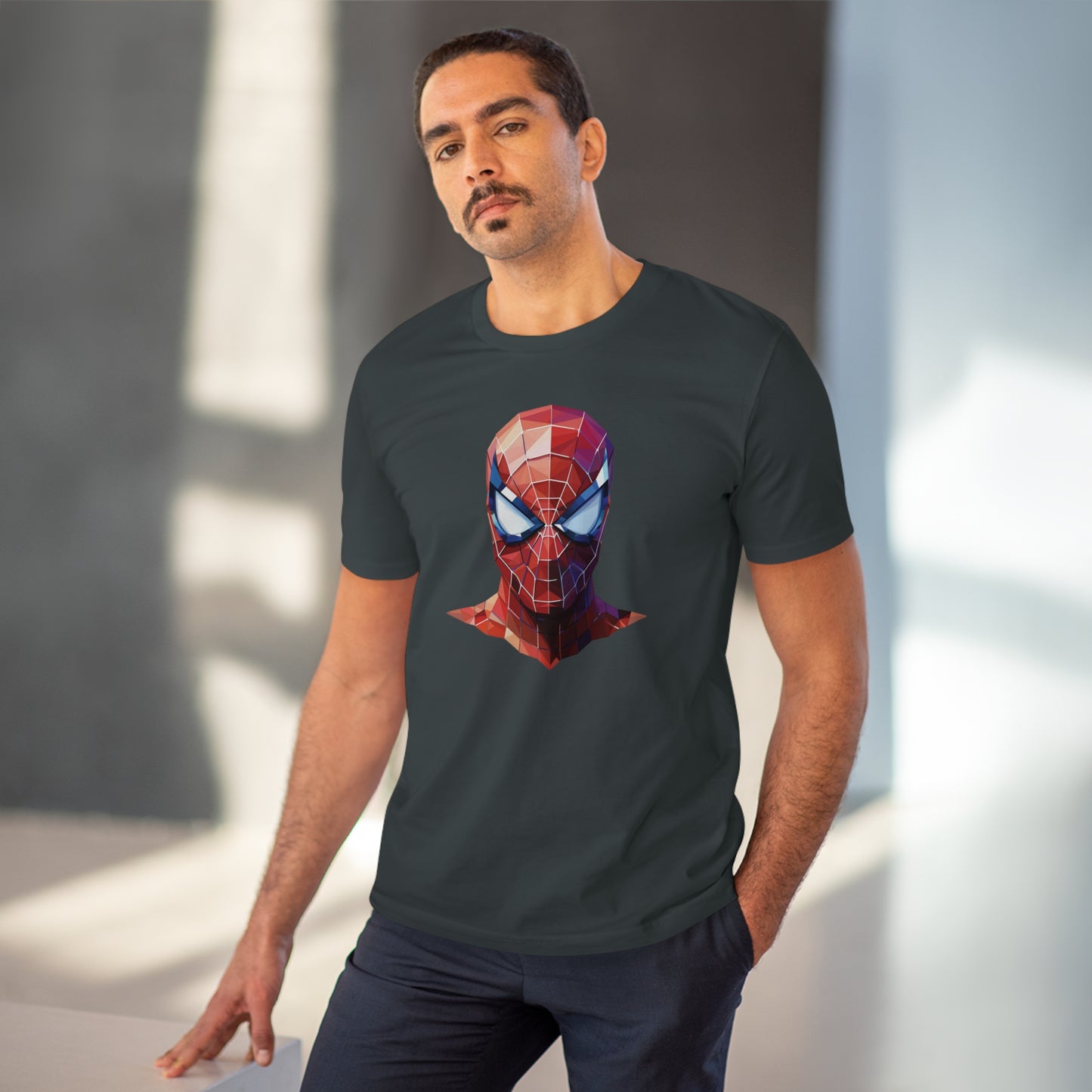 Spider-Man Polygonal Geometric T-Shirt - Swing into Stylish Adventure