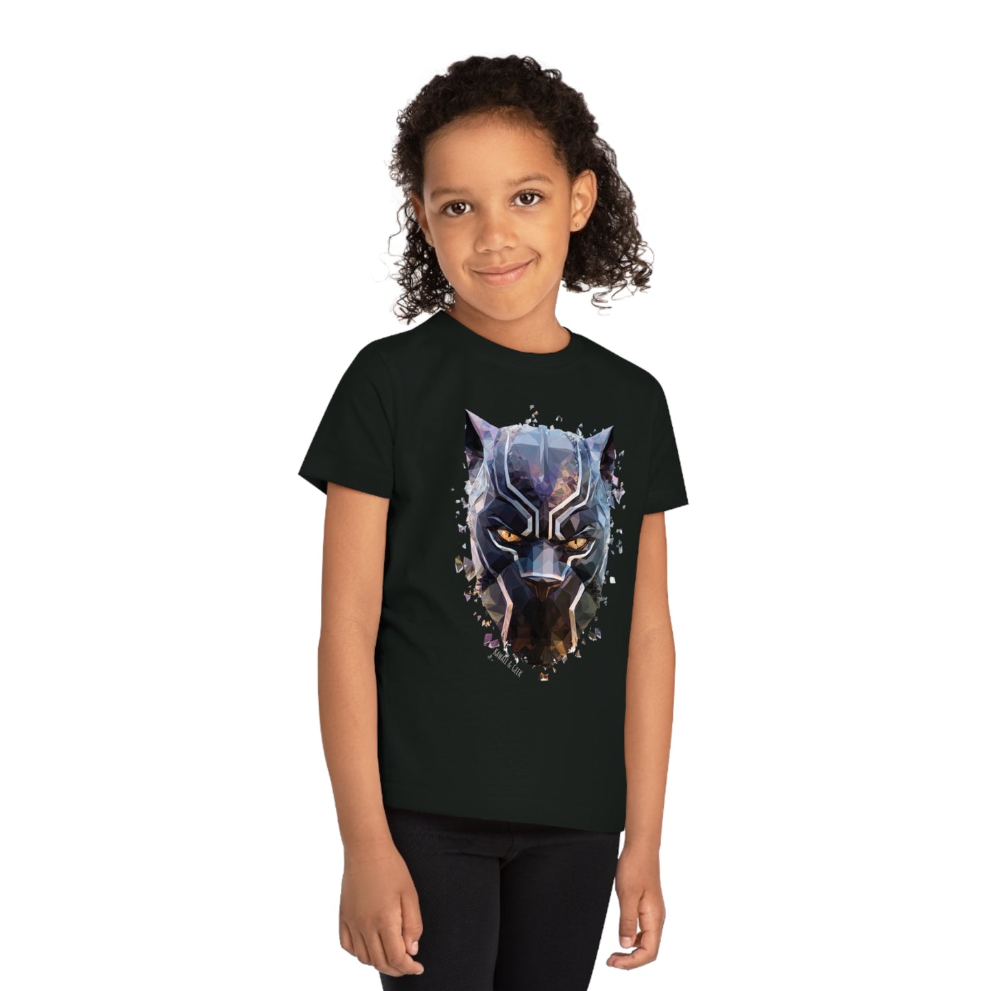 Black Panther Polygonal Kids T-Shirt - Embrace Superhero Vibes