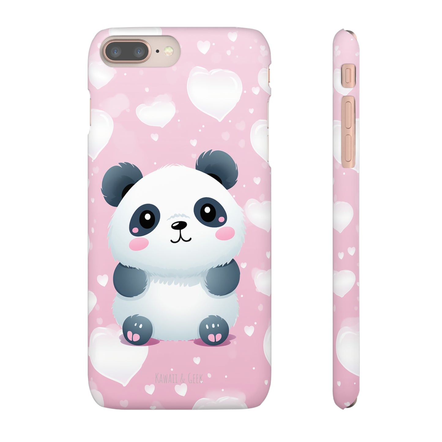 Cute Panda & Hearts Premium Phone Case