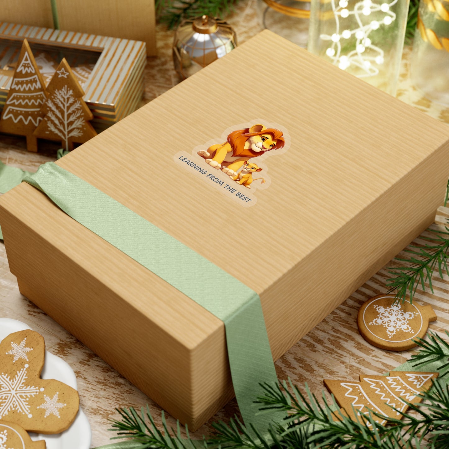 Learning from the Best - Father's Day Sticker - Celebrate the Bond with Cute Mufasa and Simba