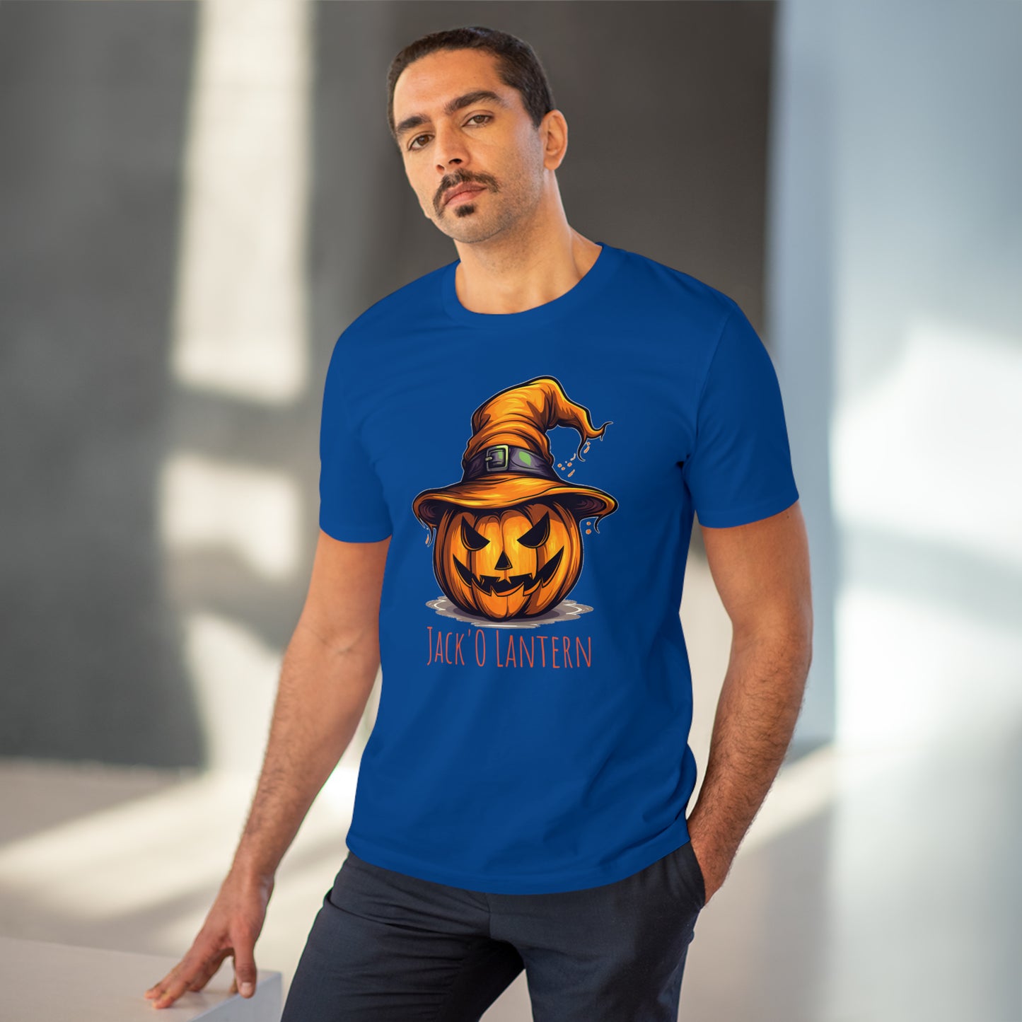 Eco-friendly Jack O Lantern Tee: Funny Pumpkin Halloween Sorcerer Edition