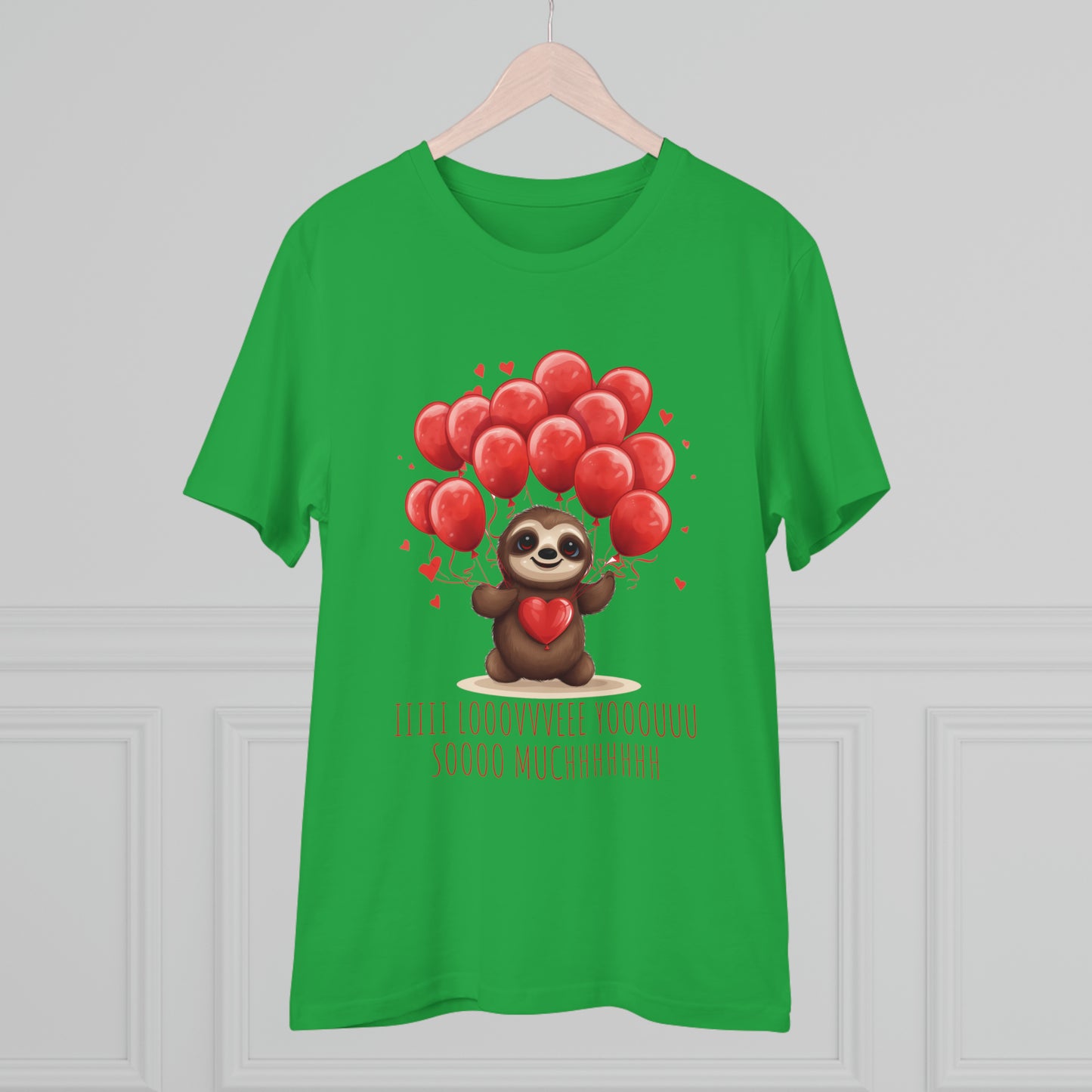 Sloth Love Balloon Tee - Eco-Friendly Slow Love Shirt - Valentine's Day Special