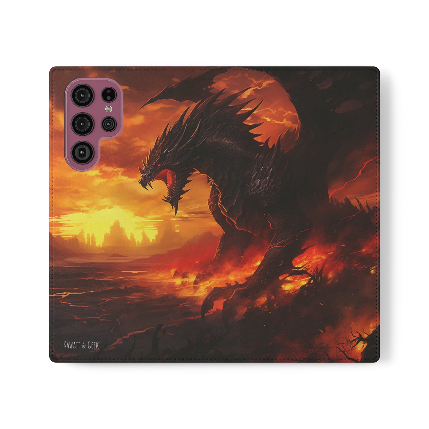Apocalyptic Red Dragon Flip Phone Case