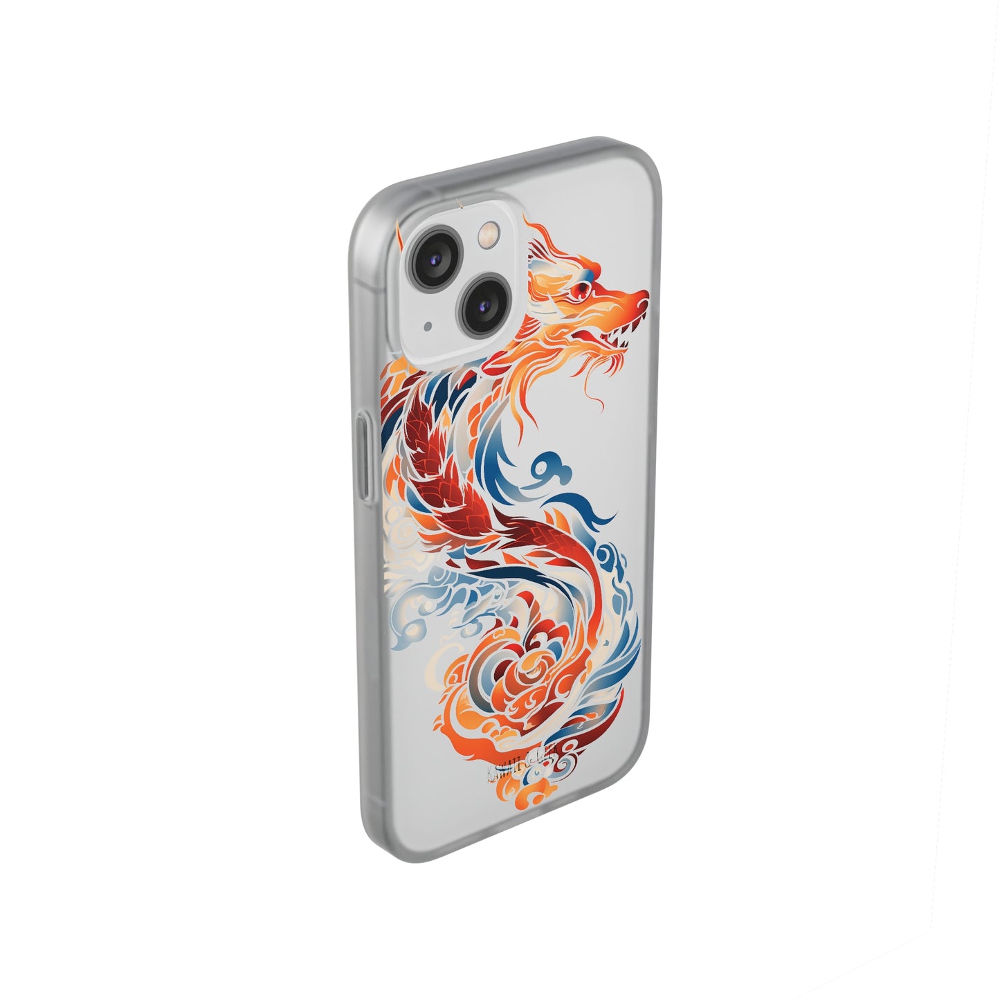 Elegant Chinese Ink Dragon Flexi Transparent Phone Case