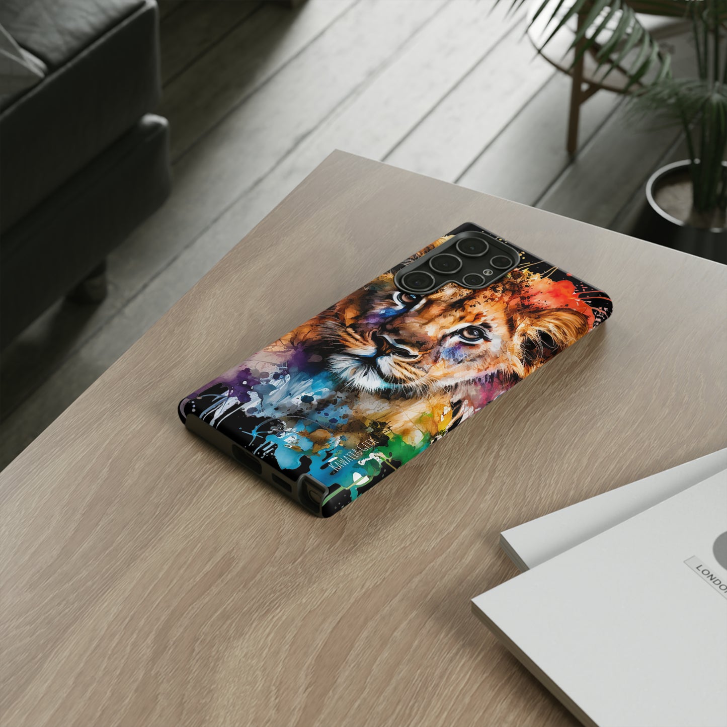 Watercolor Lion Cub Tough Phone Case - iPhone 15 compatible