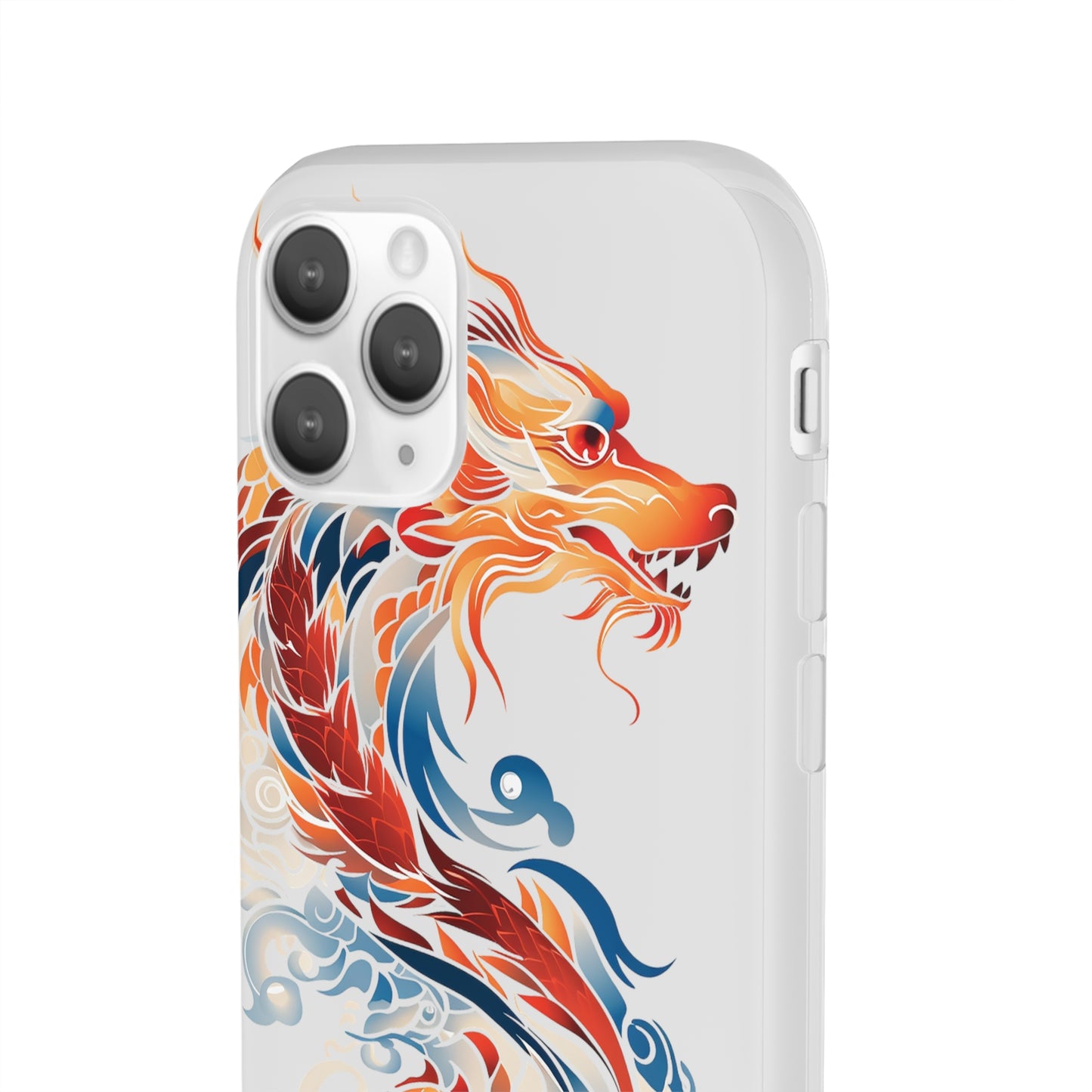 Elegant Chinese Ink Dragon Flexi Transparent Phone Case