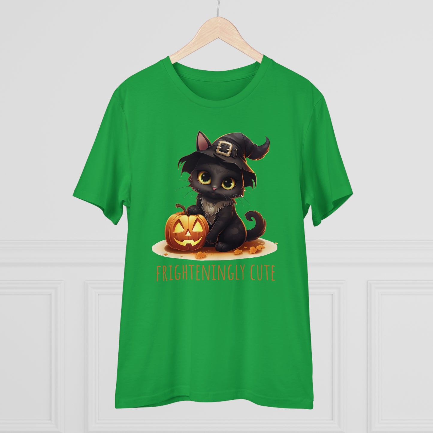 Frighteningly Cute: Halloween Black Cat Eco-Friendly T-shirt