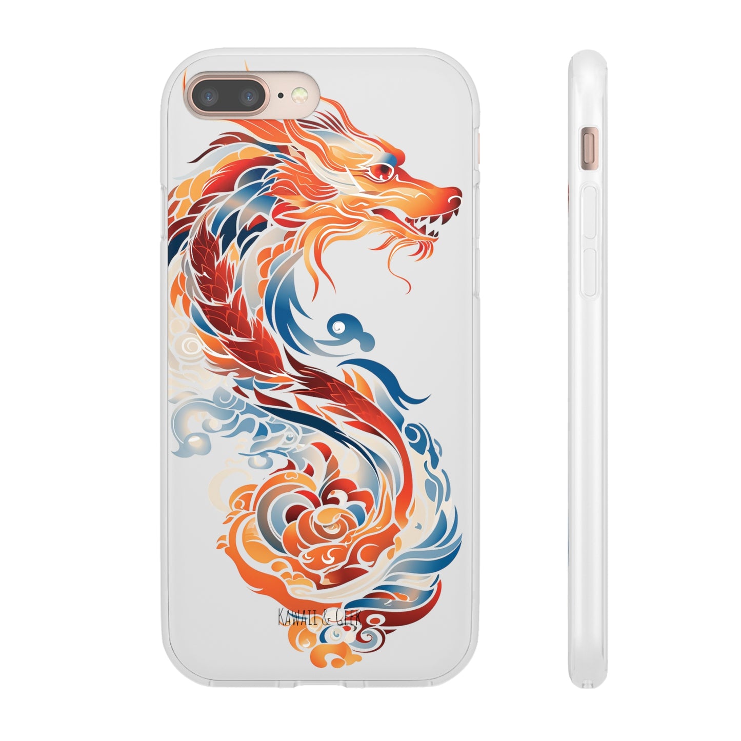Elegant Chinese Ink Dragon Flexi Transparent Phone Case