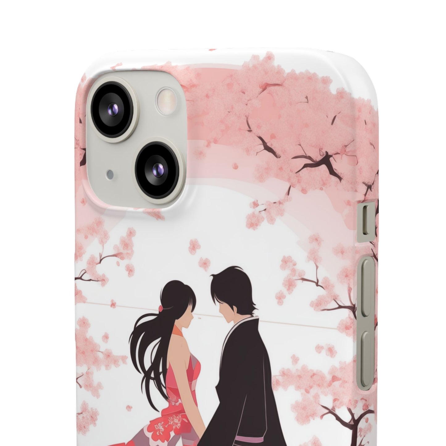 Japanese Blossom Love Premium Phone Case - Valentine's Cherry Tree Design