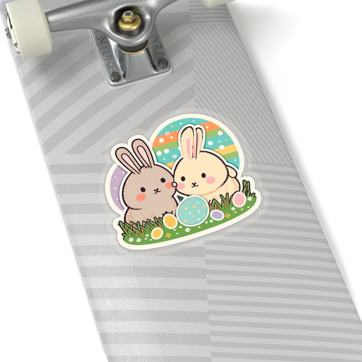 Kawaii Easter Rabbit Sticker - Add Some Cute and Festive Style to Your Tech