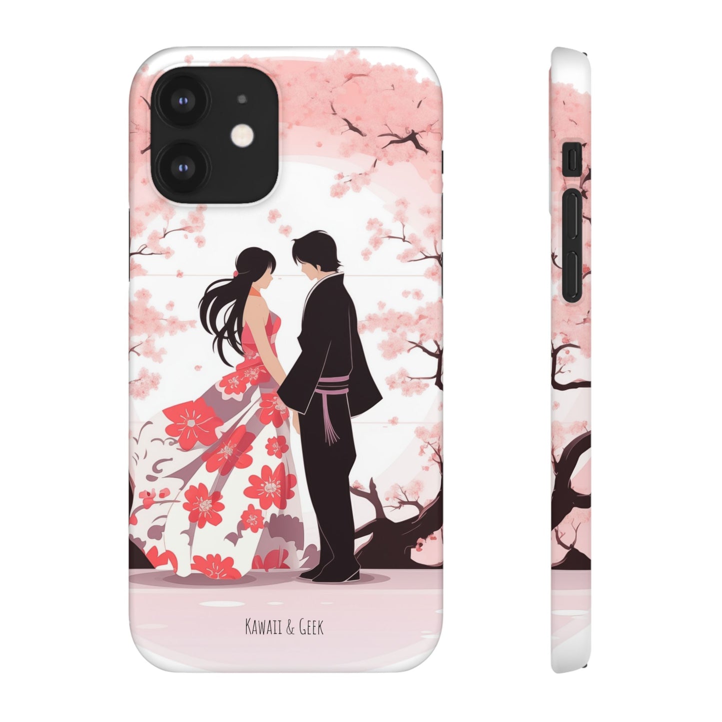 Japanese Blossom Love Premium Phone Case - Valentine's Cherry Tree Design