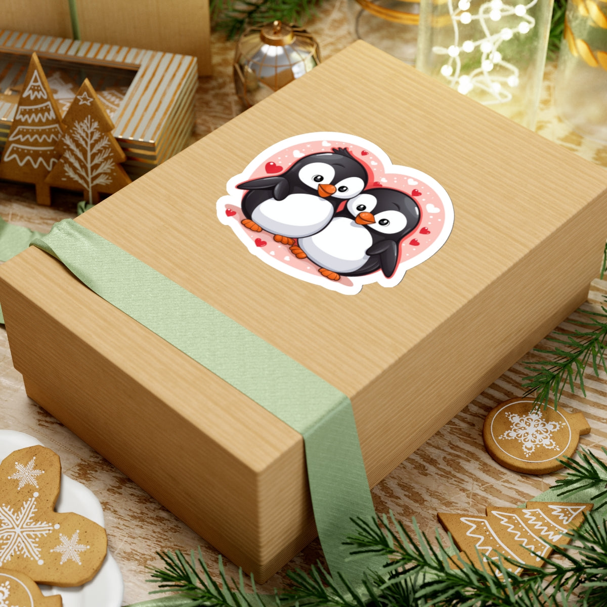Cute Penguin Couple Love Sticker - Valentine's Day