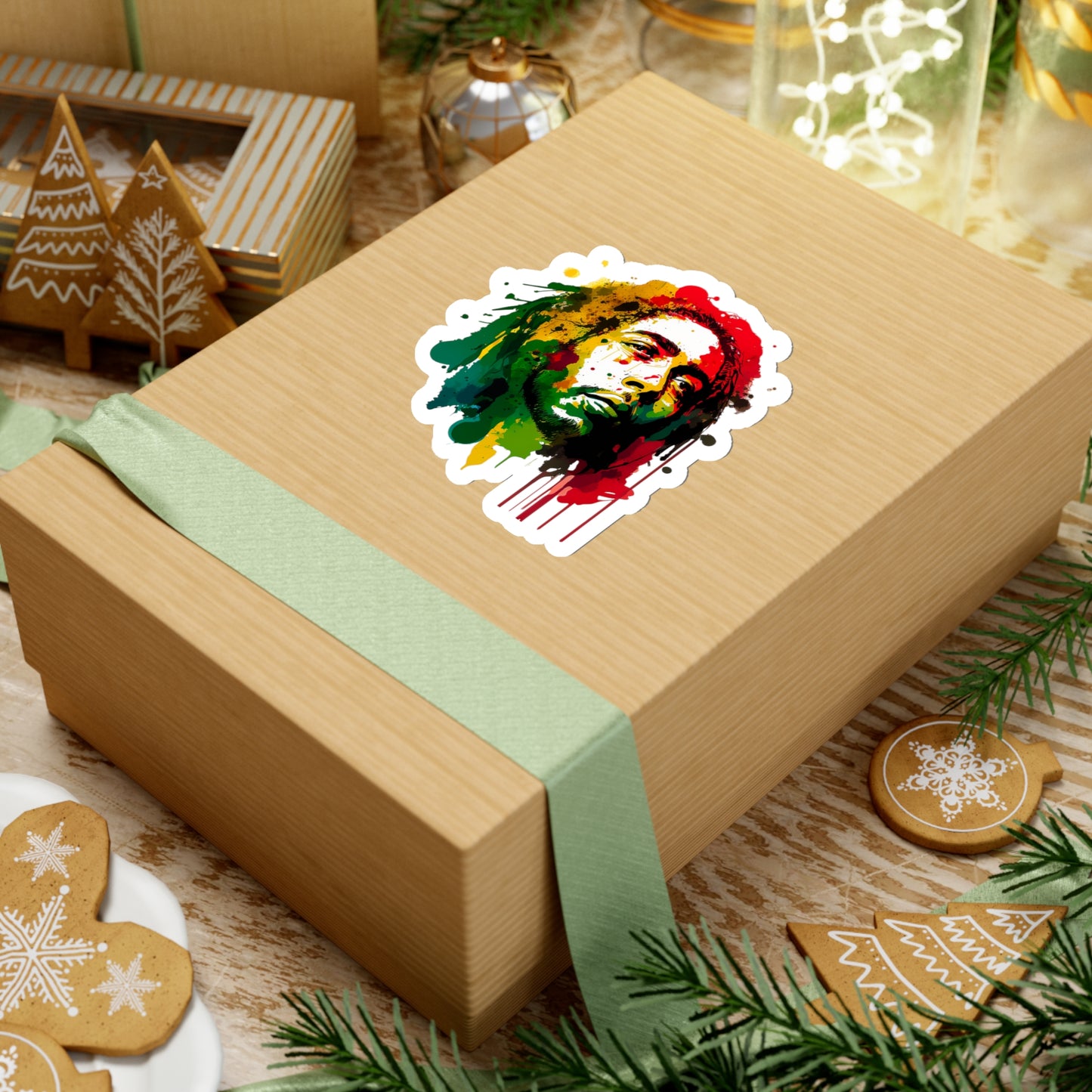 Bob Marley in Watercolor Style Sticker - Add Some Musical and Colorful Style to Your Tech