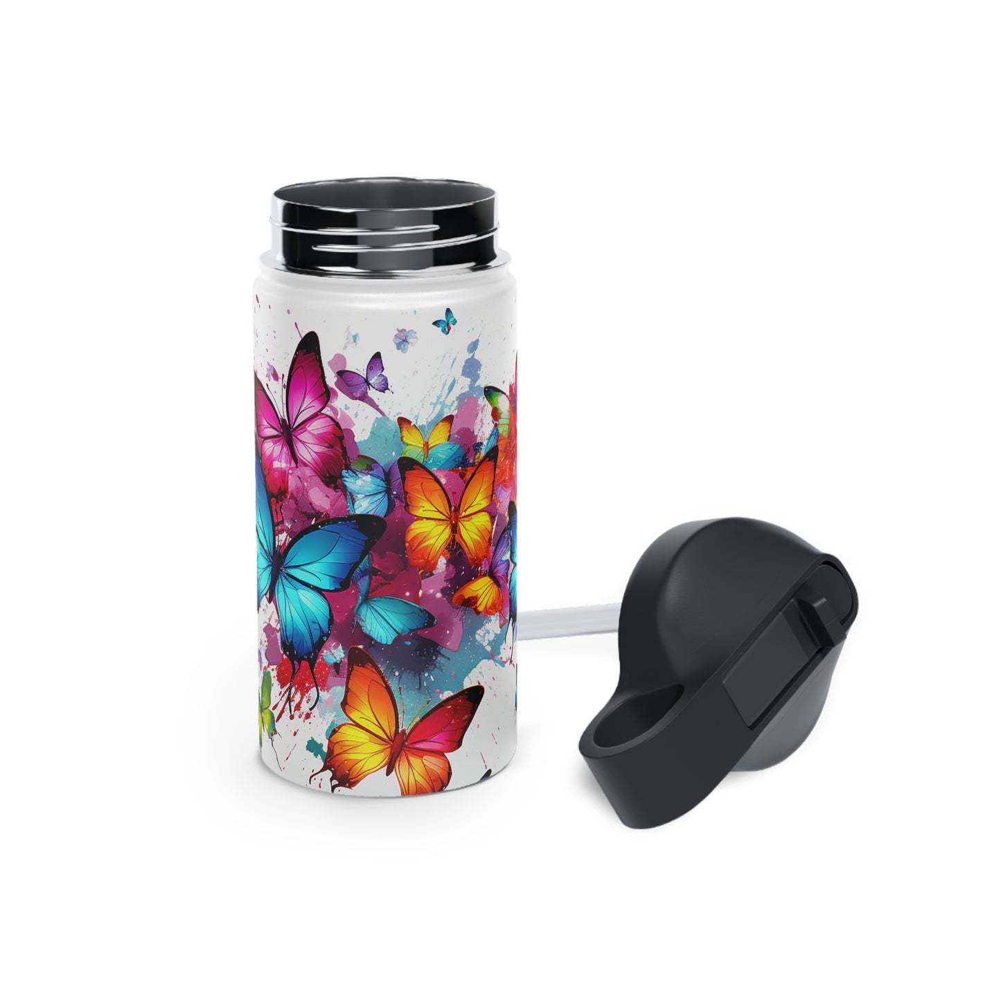 Watercolor Butterflies: Stainless Steel Bottle