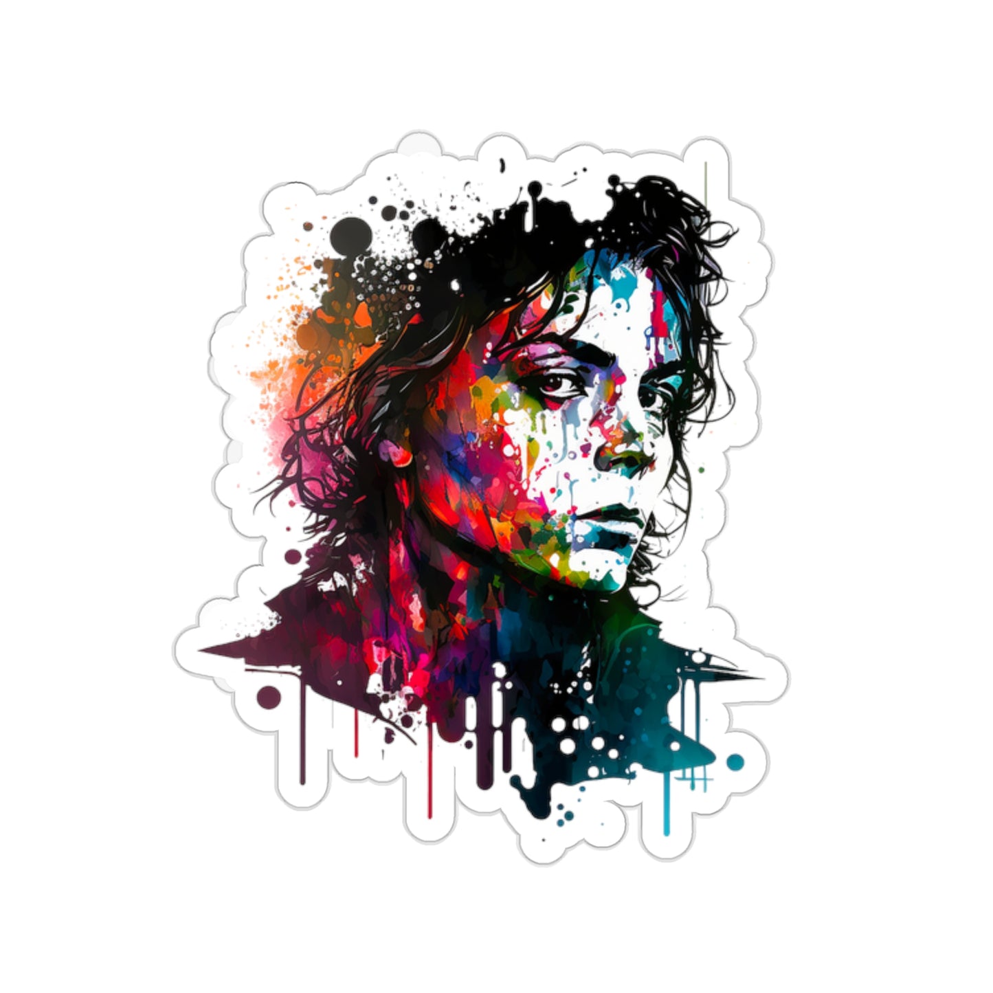 Michael Jackson Watercolor Sticker - Add Some Pop and Iconic Style to Your Tech