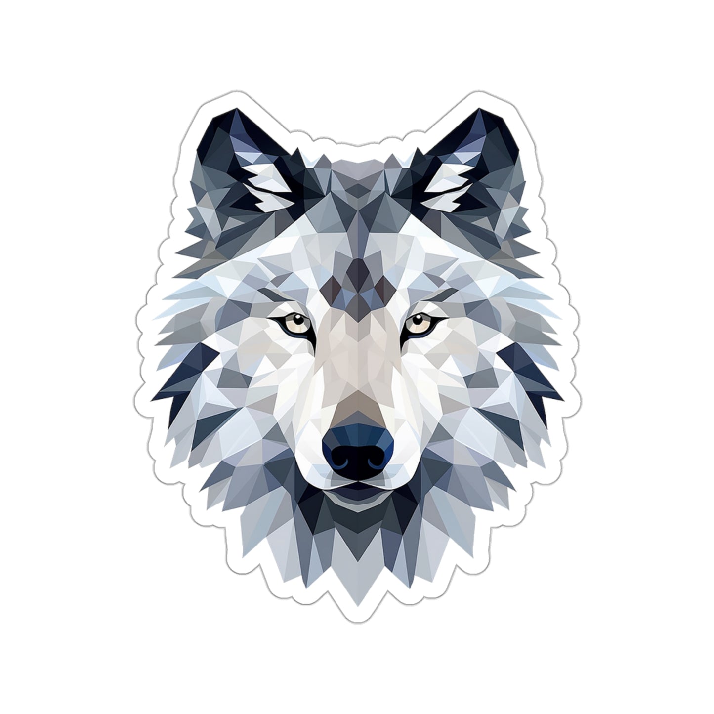 Geometric Facet Wolf Sticker
