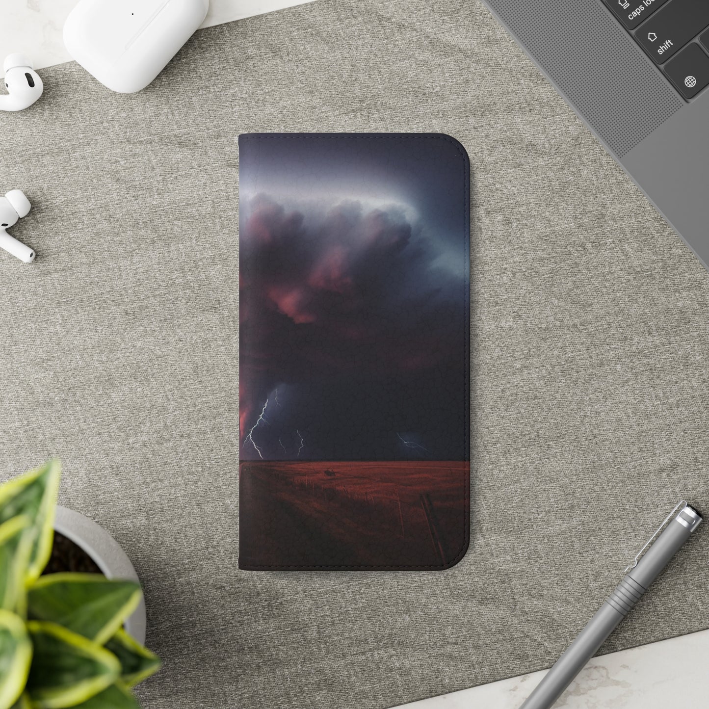 Super Cell Tornado Lightning Flip Phone Case