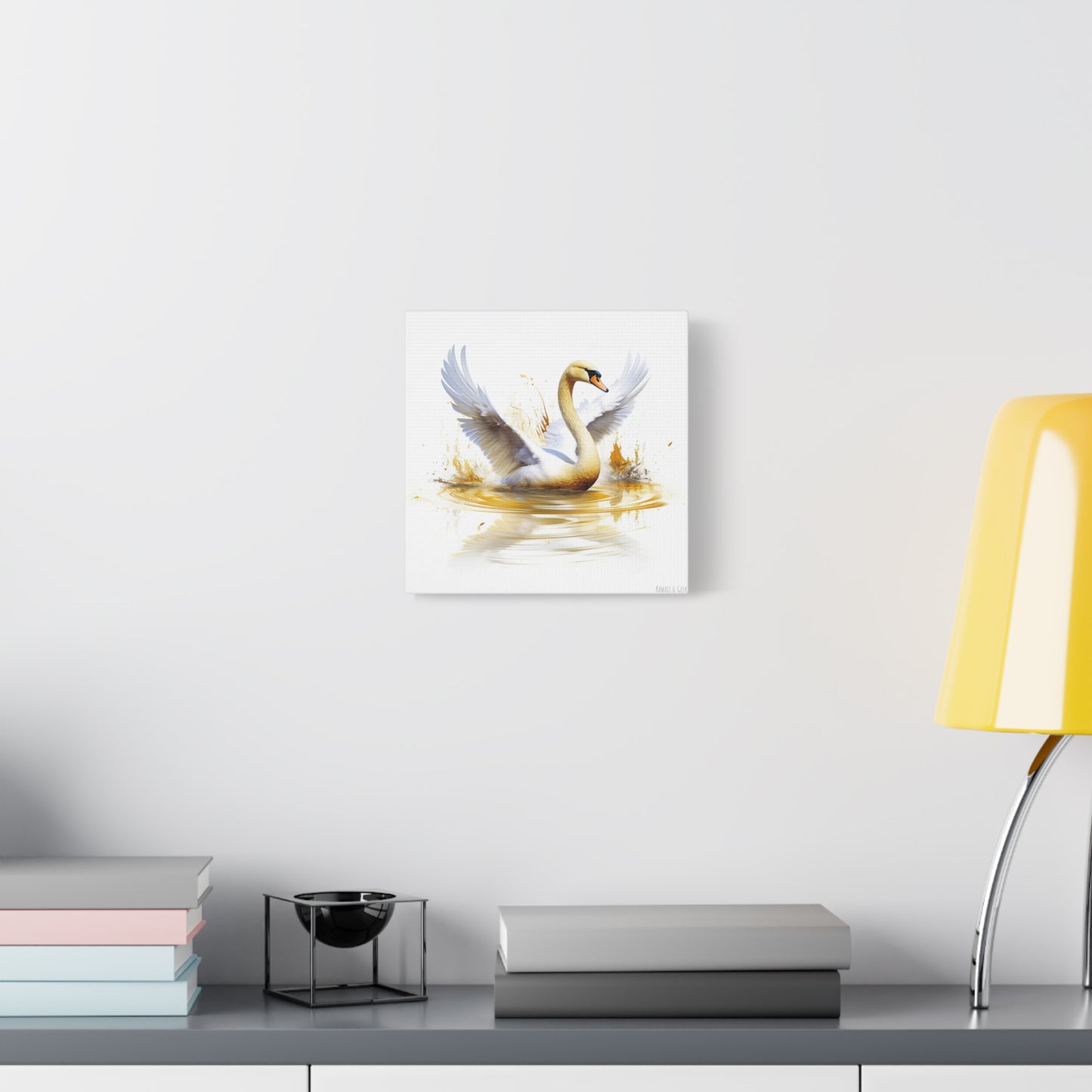 Majestic White Swan Watercolor Canva - Capture the Elegance of Nature in Art