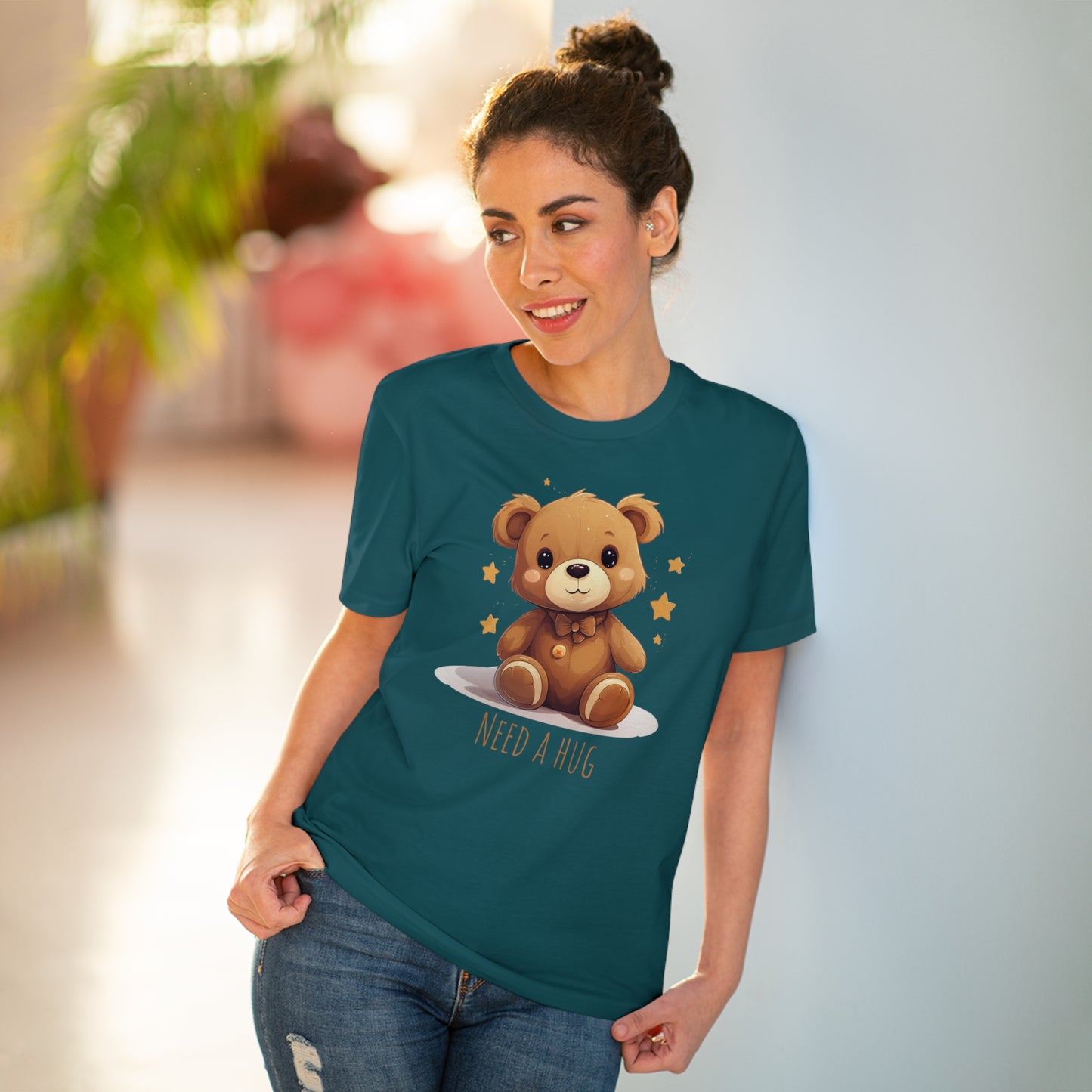 Eco-Friendly "Need a Hug" Teddy Bear Tee