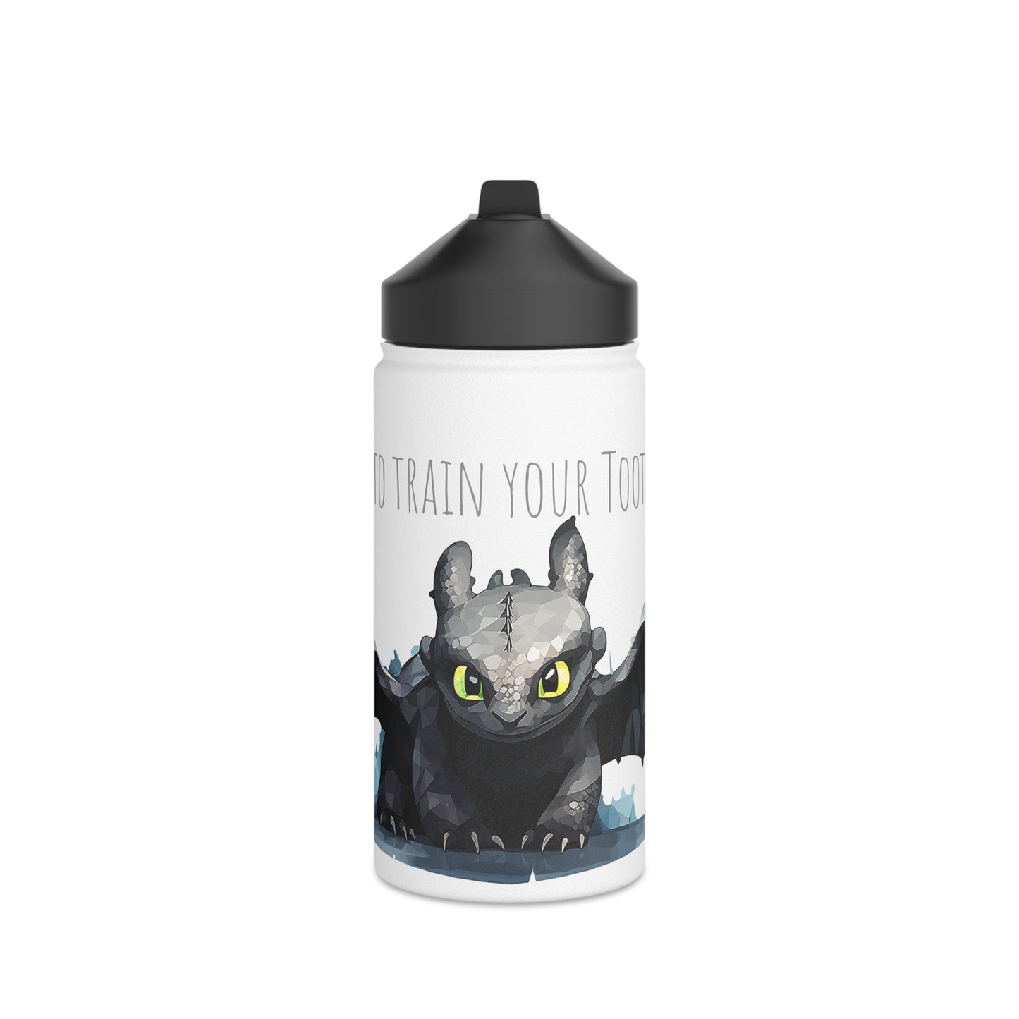 Geometric Toothless: Stainless Steel Dragon Trainer Bottle