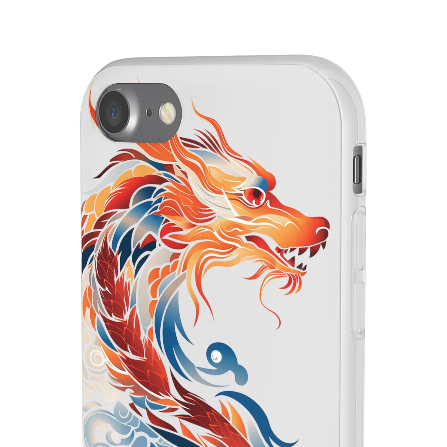 Elegant Chinese Ink Dragon Flexi Transparent Phone Case