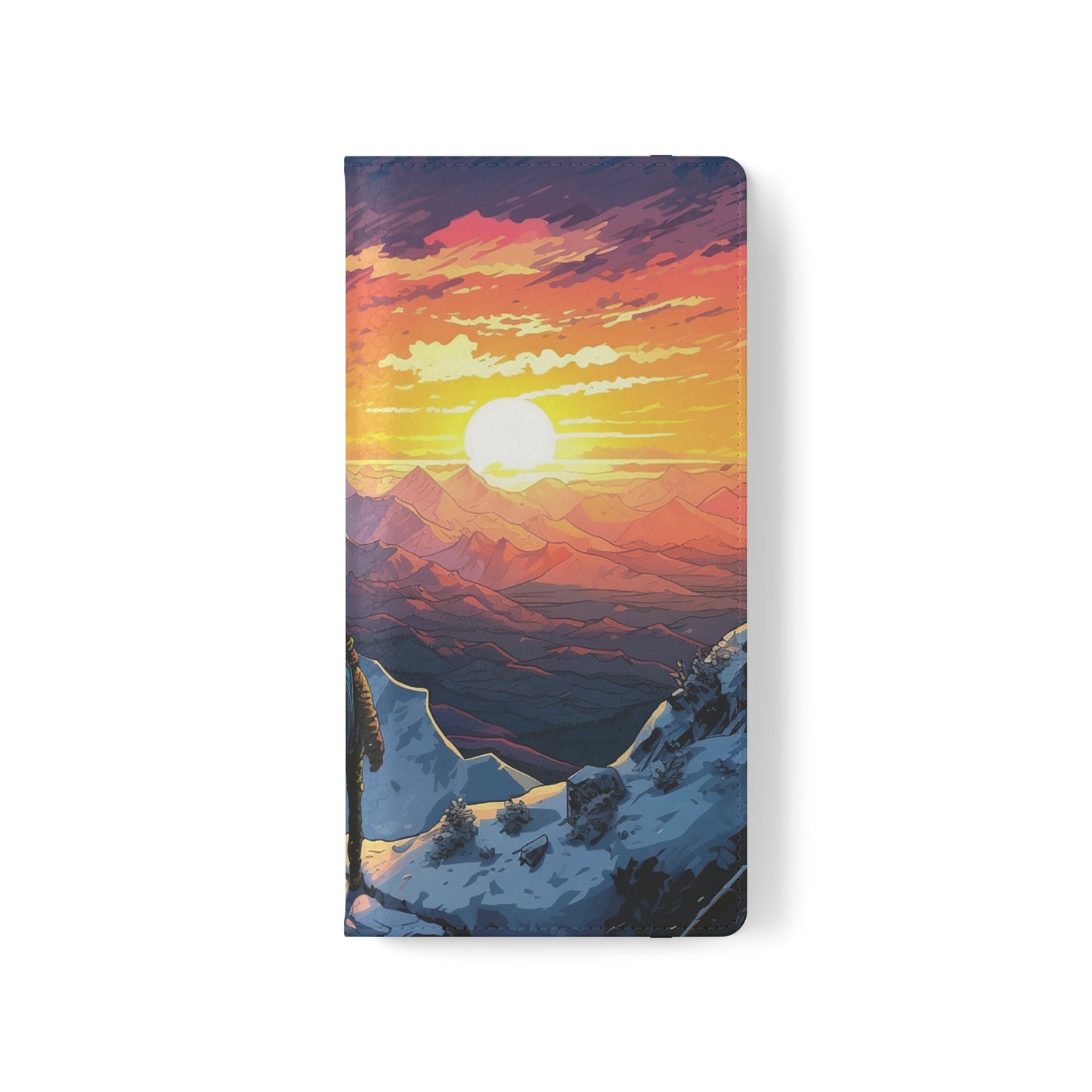 Snowy Mountain Landscape Sunset Flip Phone Case - Embrace the Beauty of Nature on Your Device