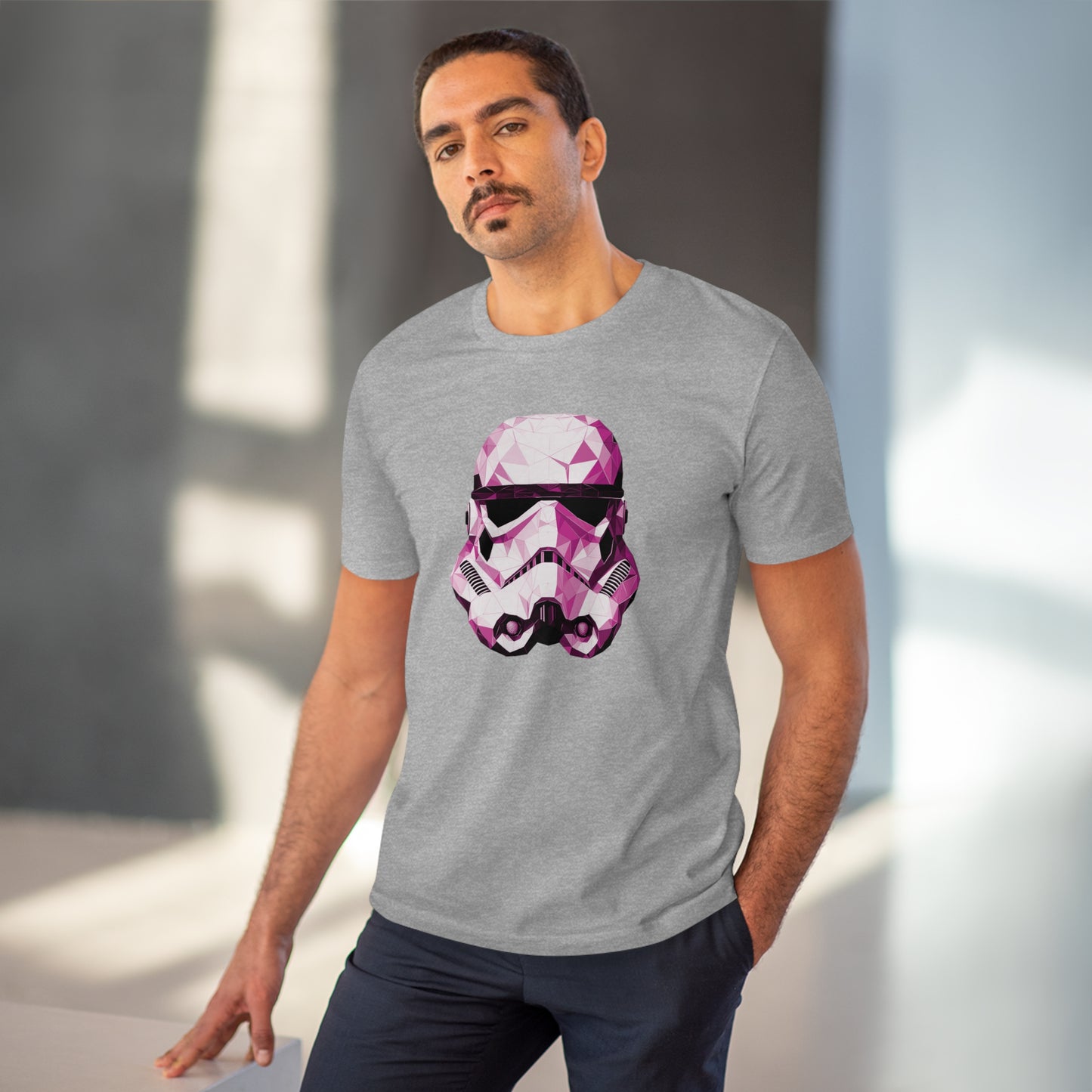 Stormtrooper Polygonal T-Shirt Pink Edition - Embrace Galactic Precision