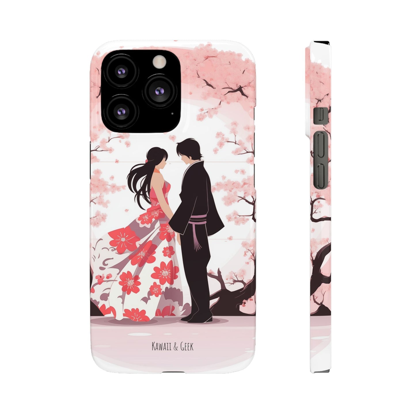 Japanese Blossom Love Premium Phone Case - Valentine's Cherry Tree Design