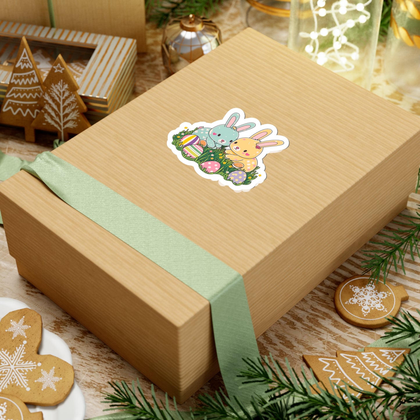Kawaii Easter Rabbit Sticker - Add Some Cute and Festive Style to Your Tech