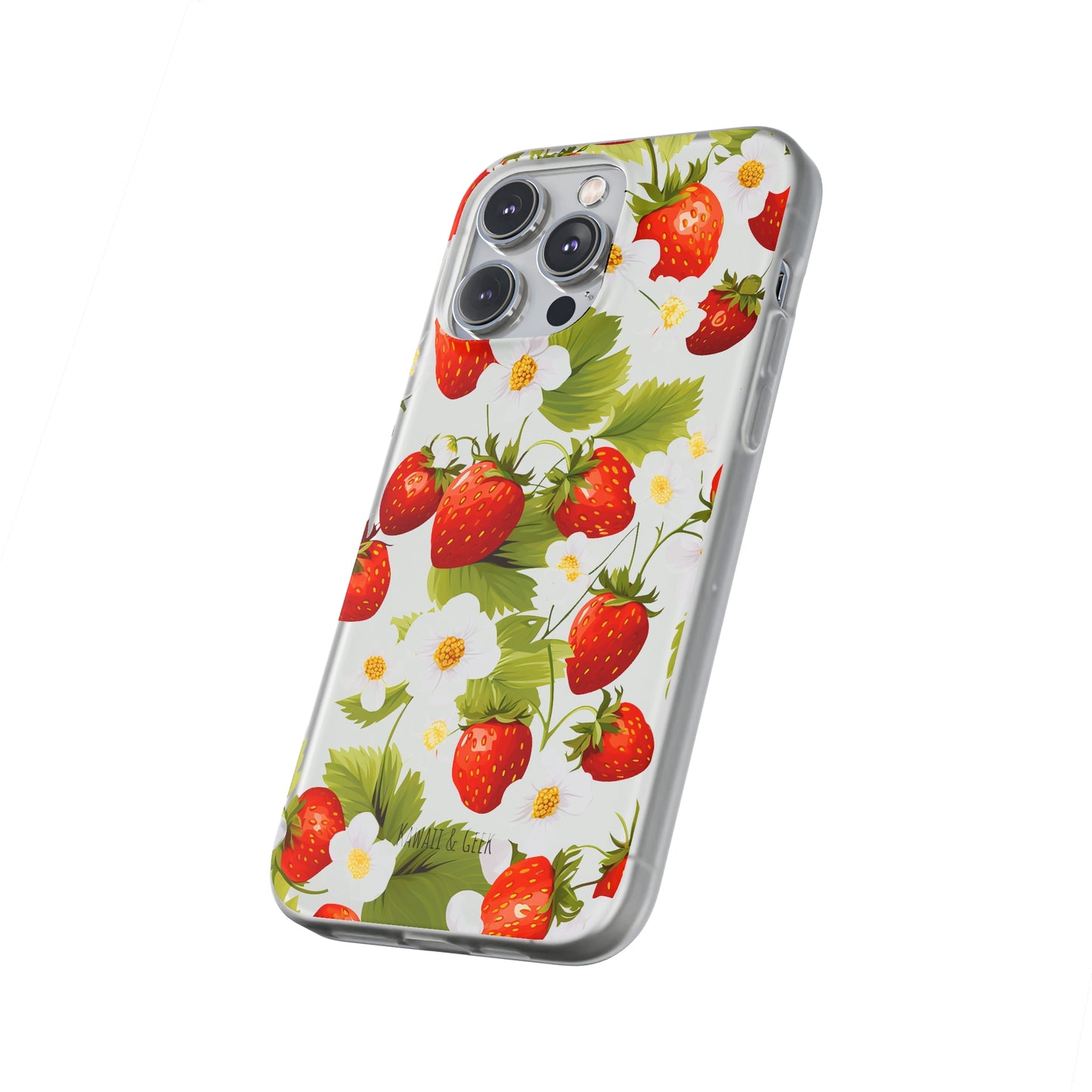 Strawberries & Florals Flexi and Transparent Phone Case