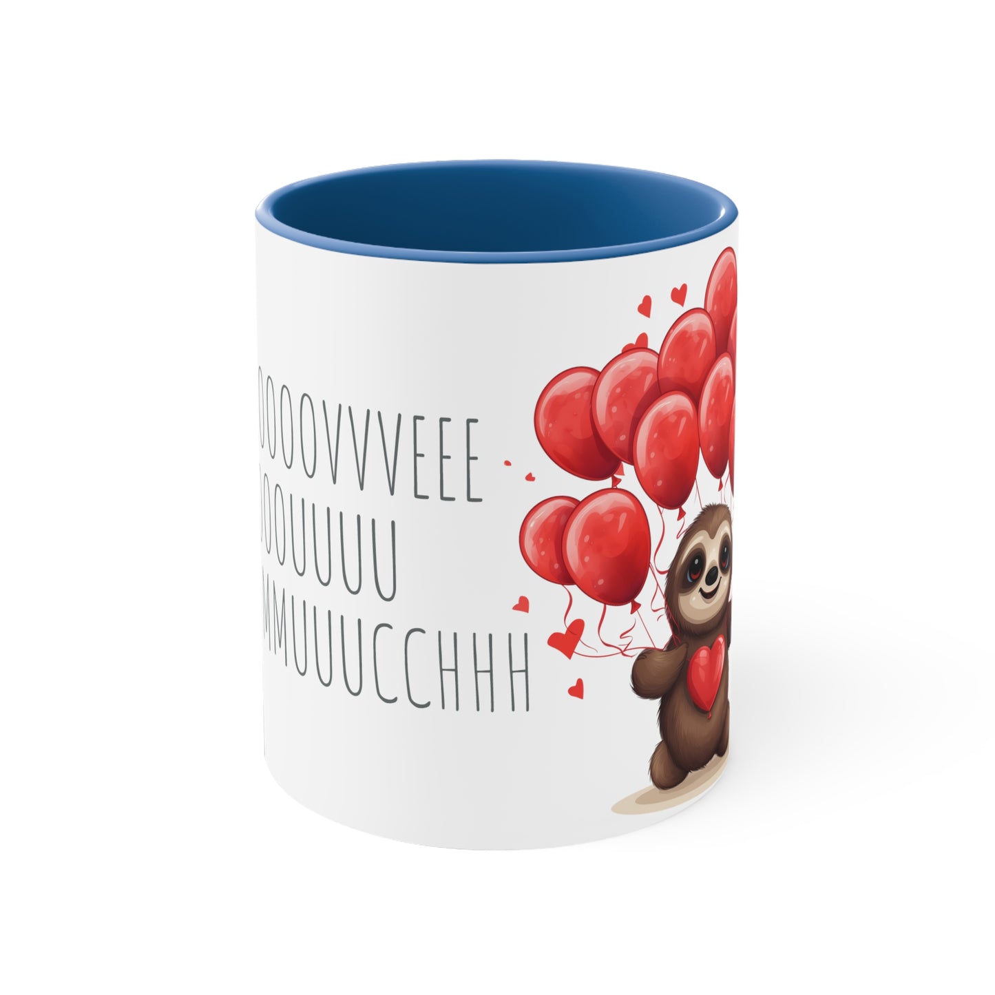 Sloth Love Balloon Mug - 11oz Bicolor 'Slow Love' Cup Valentine's Special