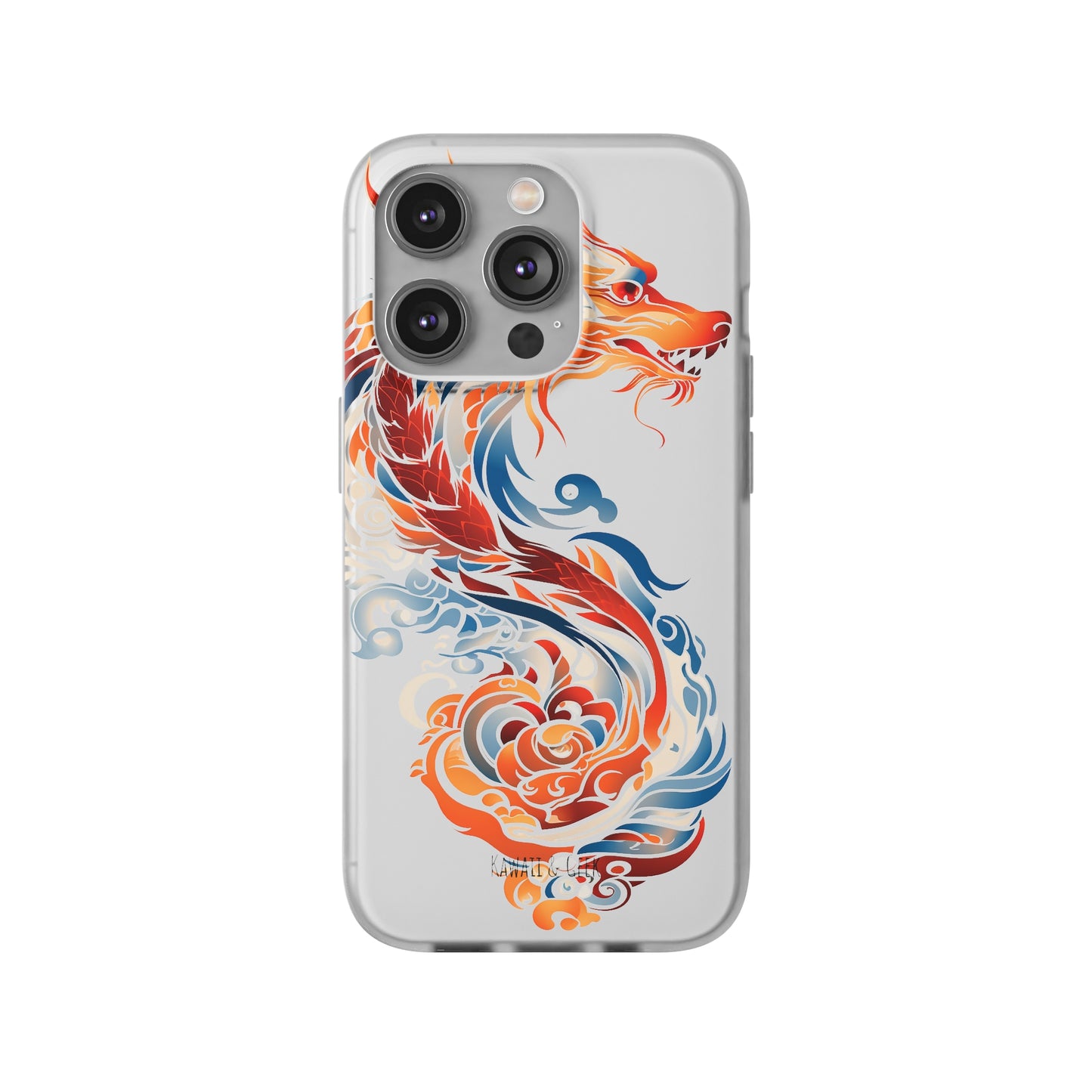 Elegant Chinese Ink Dragon Flexi Transparent Phone Case