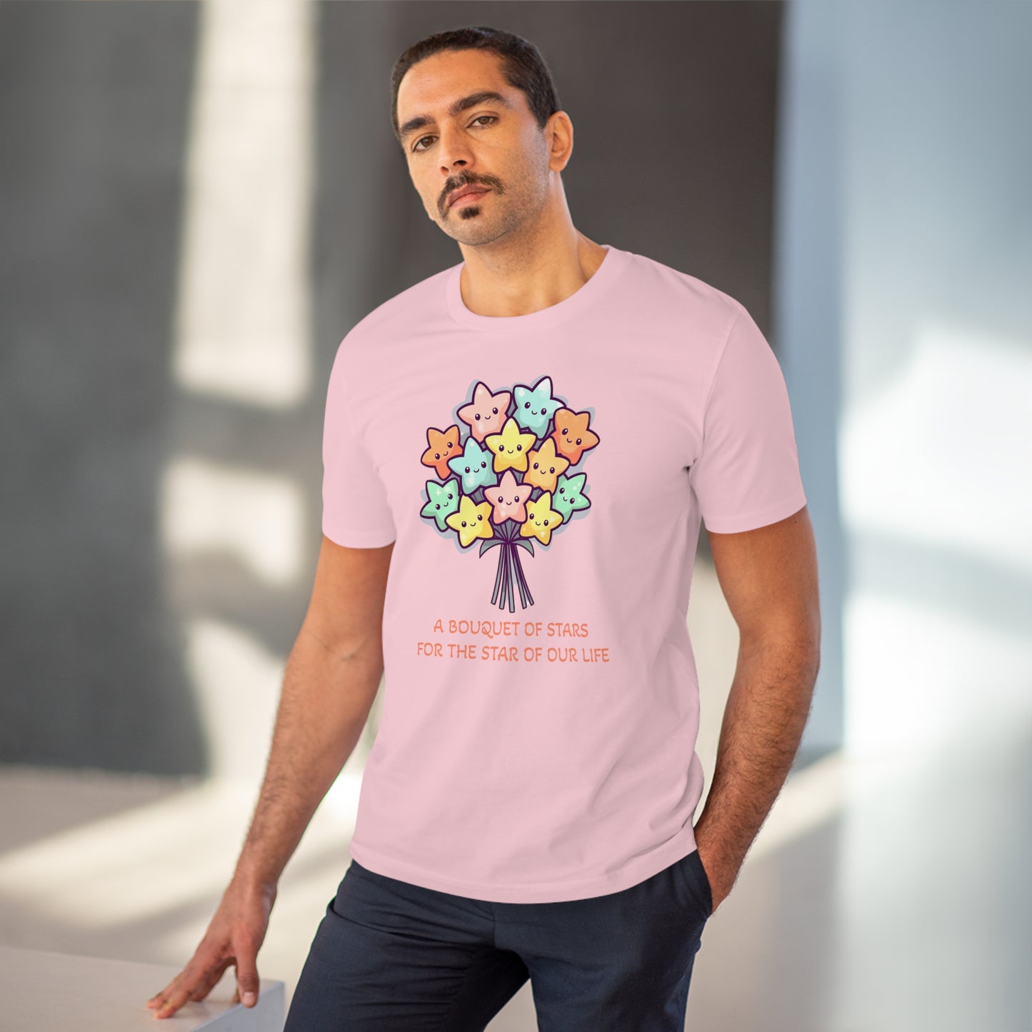 Bouquet of Stars for the Star of Our Life - Unisex Eco-Friendly T-Shirt - Father's and Mother's Day Special