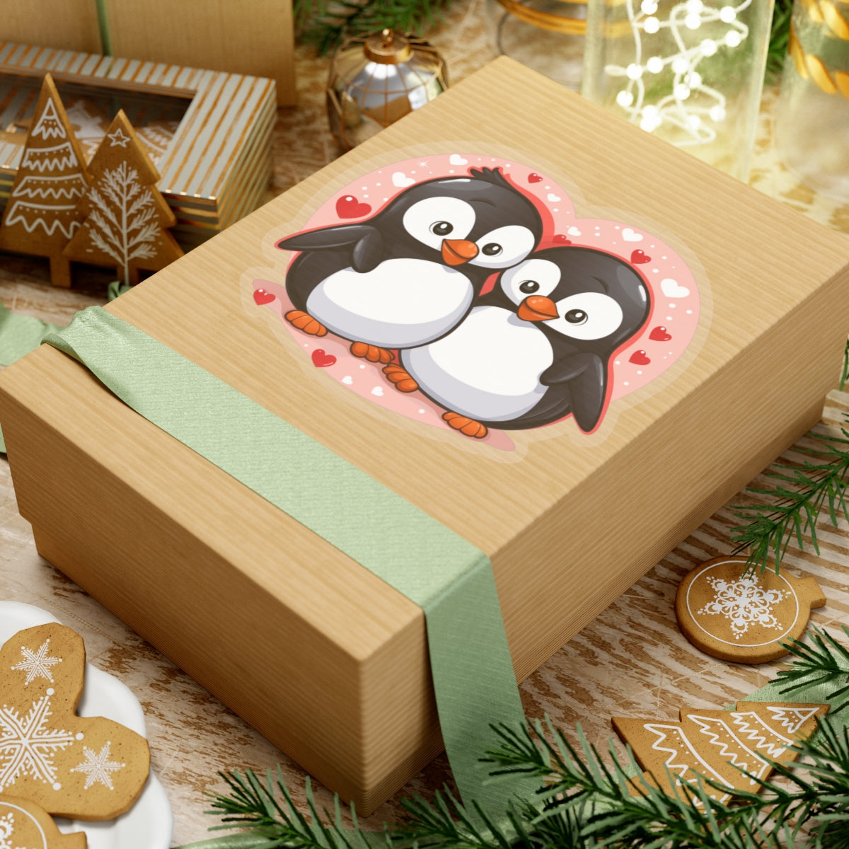 Cute Penguin Couple Love Sticker - Valentine's Day
