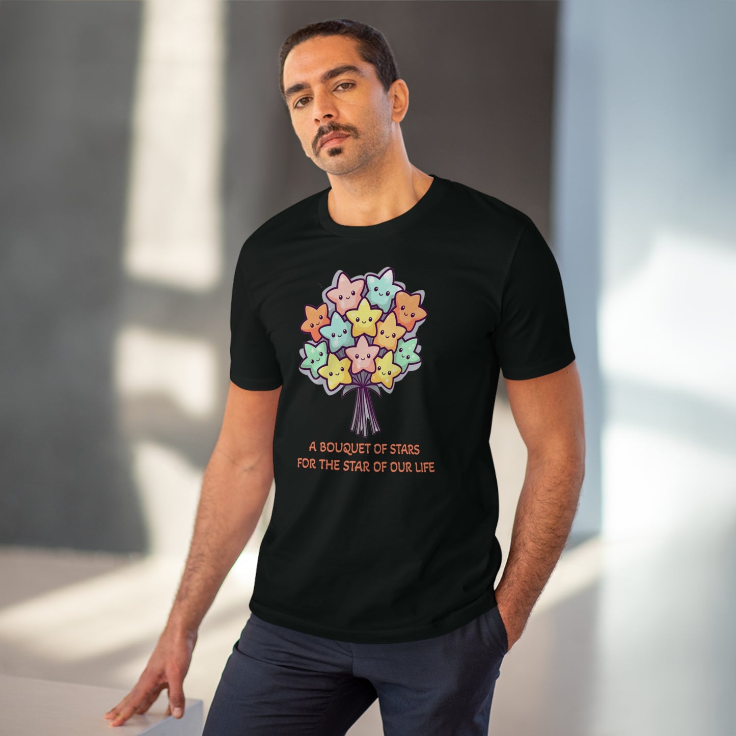 Bouquet of Stars for the Star of Our Life - Unisex Eco-Friendly T-Shirt - Father's and Mother's Day Special
