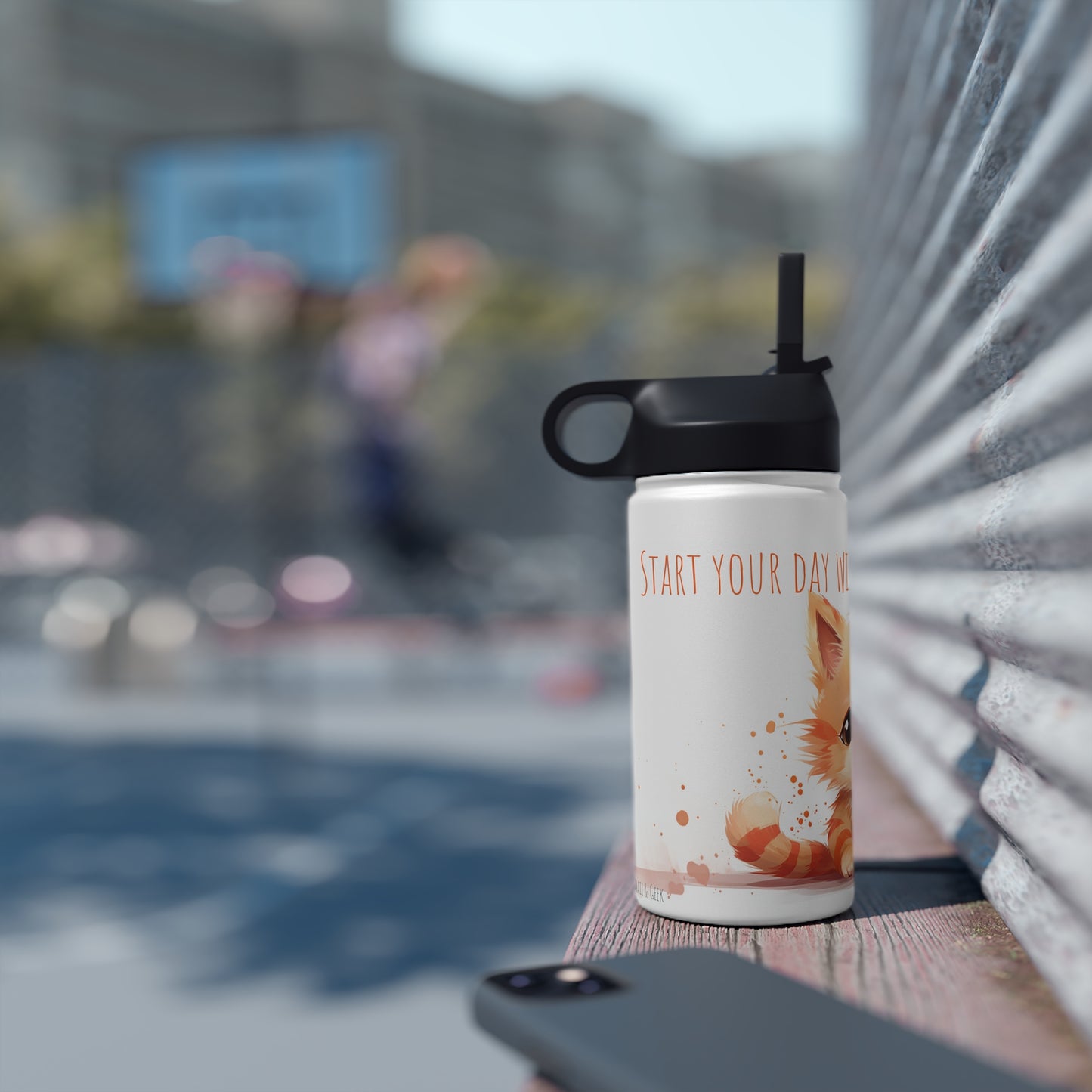 Cute cat Stainless Steel Bottle: Cat & Drink Delight, Purr-fect Morning
