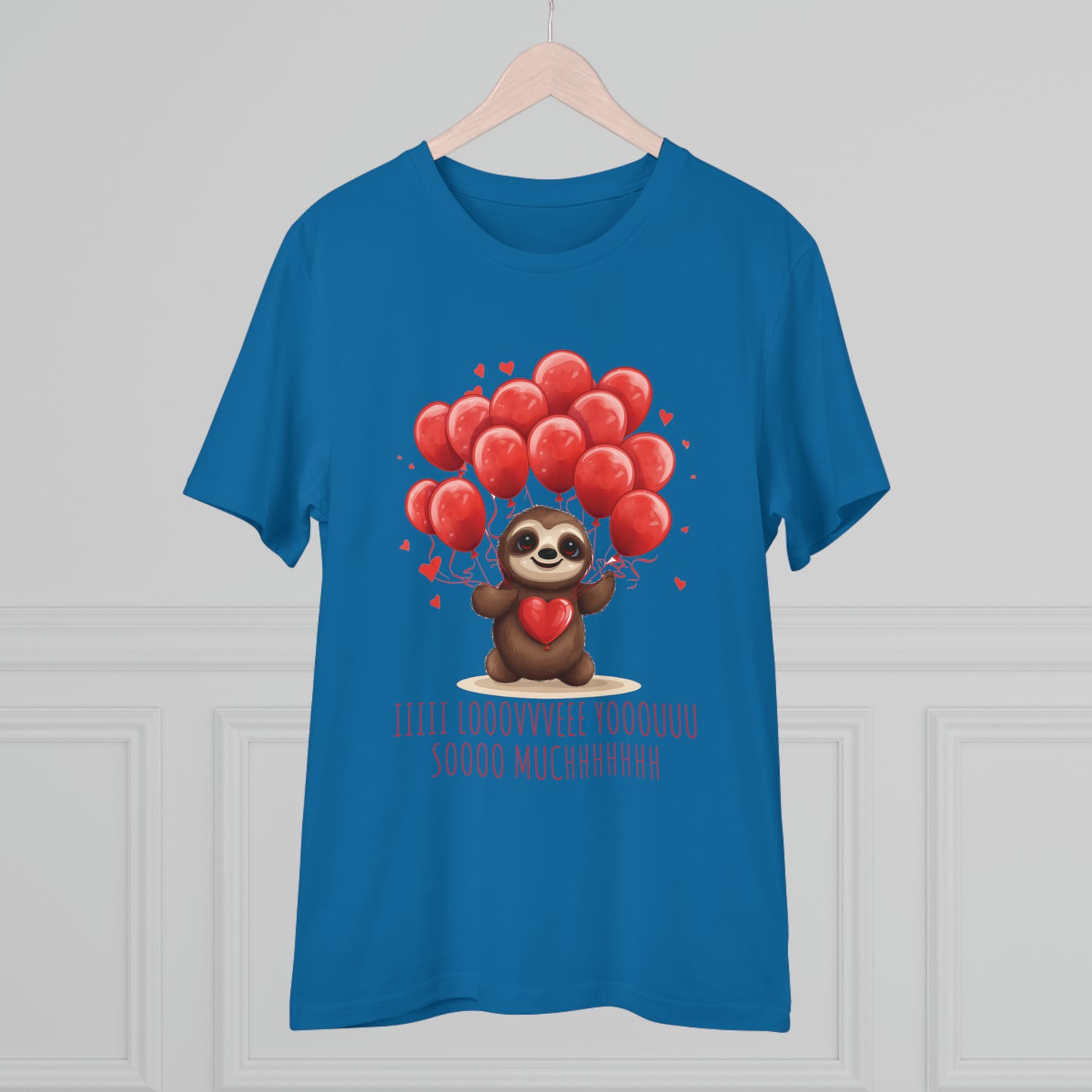 Sloth Love Balloon Tee - Eco-Friendly Slow Love Shirt - Valentine's Day Special