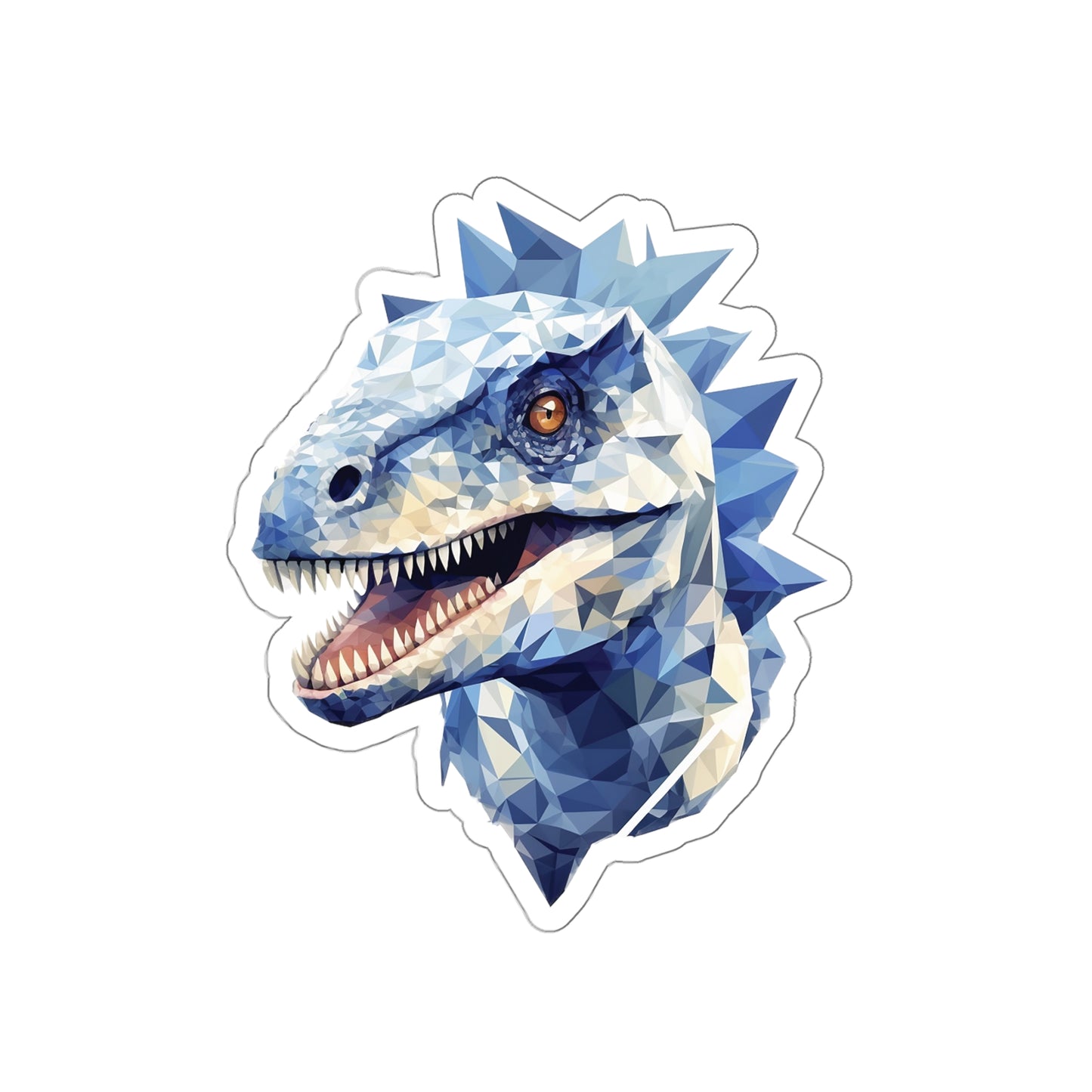 Velociraptor Geometric Vector Sticker - Unleash Jurassic Agility