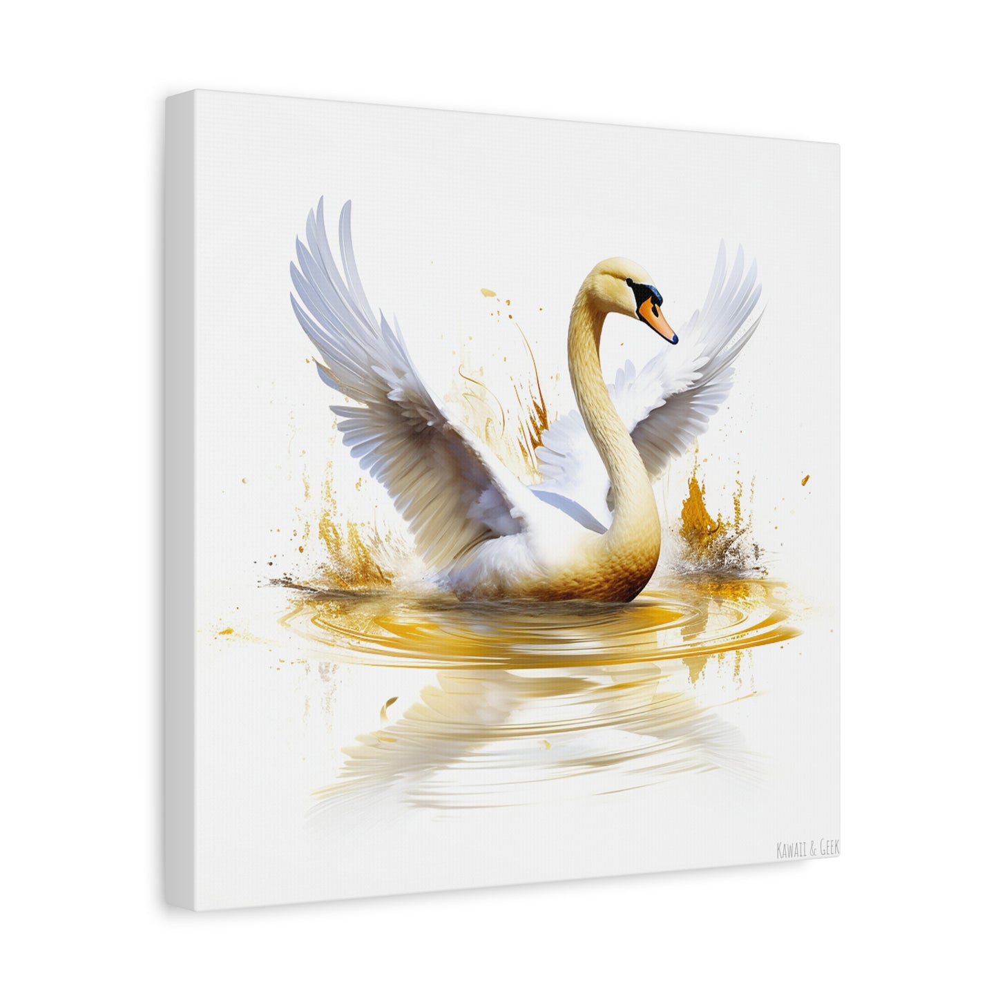Majestic White Swan Watercolor Canva - Capture the Elegance of Nature in Art