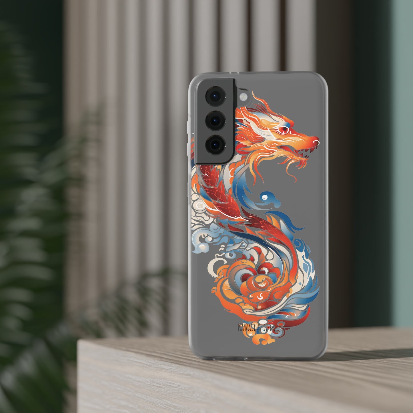 Elegant Chinese Ink Dragon Flexi Transparent Phone Case