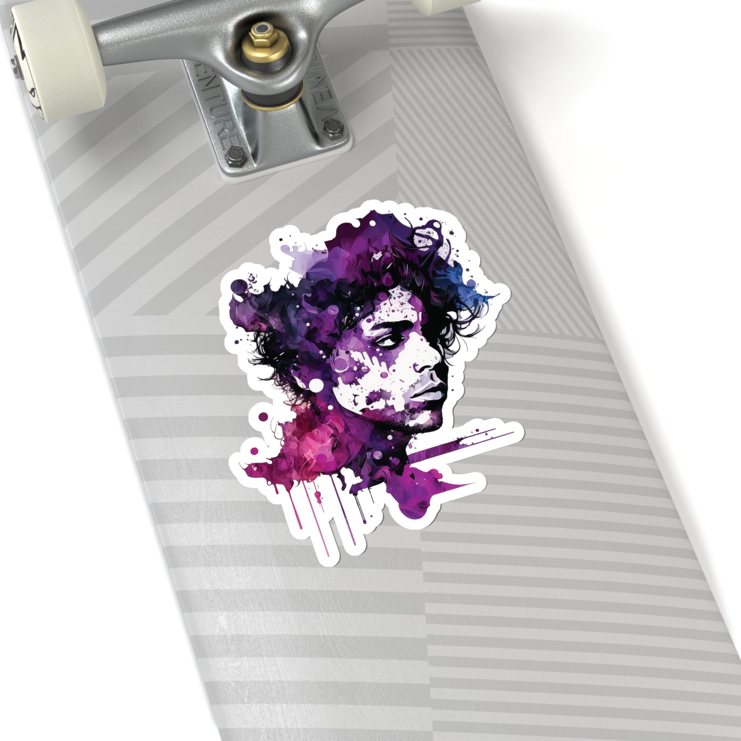 Prince - Love Symbol in Purple Rain Watercolor Style Sticker - Add Some Musical and Colorful Style to Your Tech