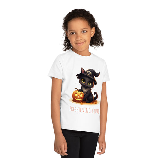 Frighteningly Cute: Halloween Black Cat Eco-Friendly Kids T-shirt