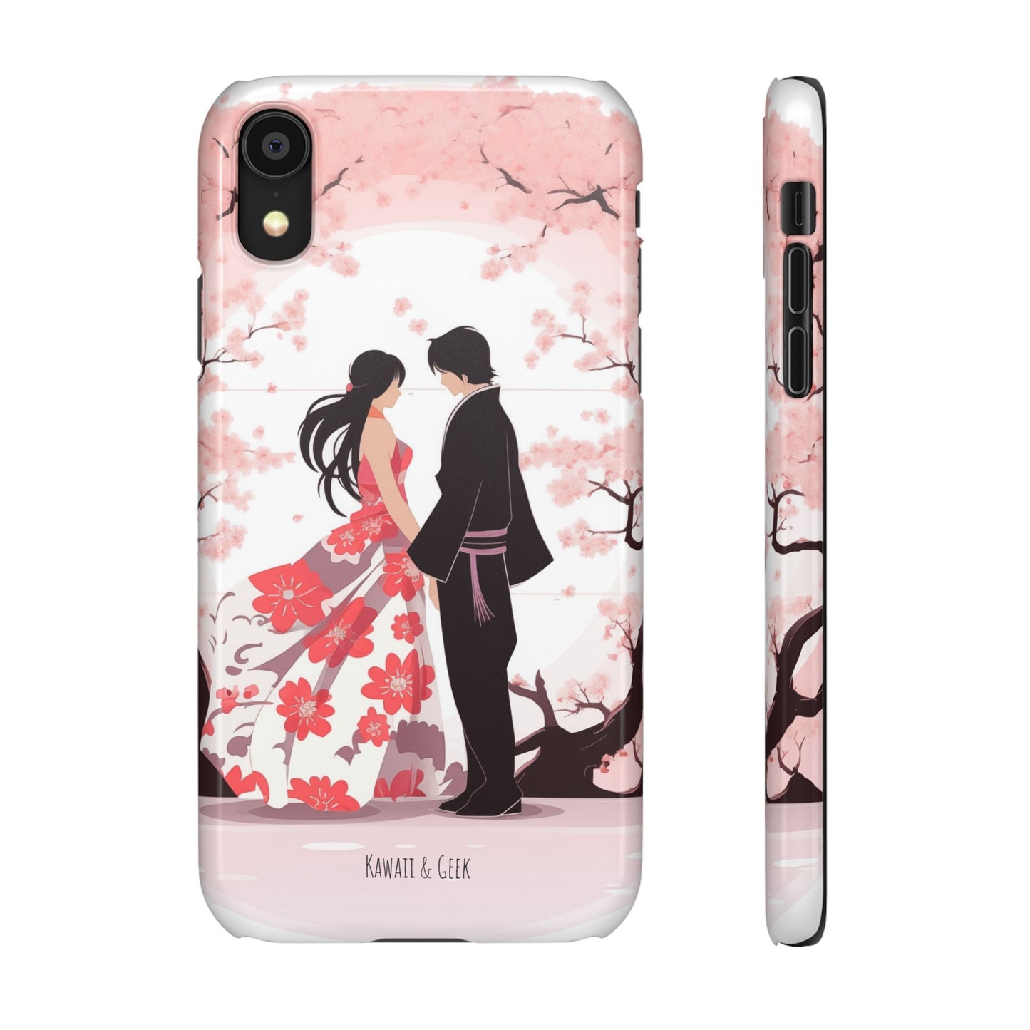Japanese Blossom Love Premium Phone Case - Valentine's Cherry Tree Design
