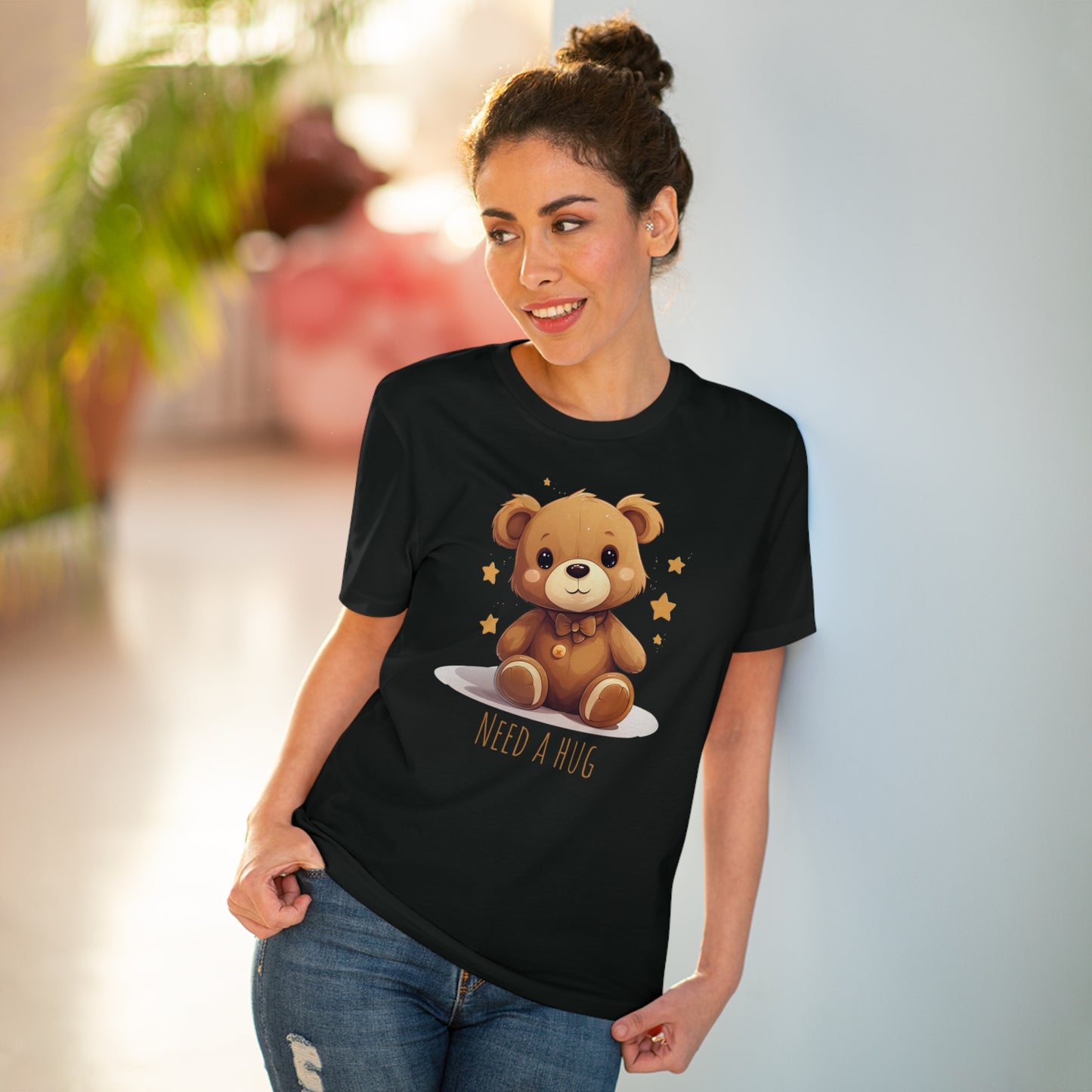 Eco-Friendly "Need a Hug" Teddy Bear Tee