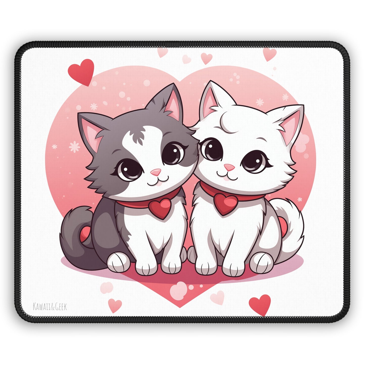 Cute Cat Couple Gaming Pad - Red Heart Love Mat - Valentine's Day Special