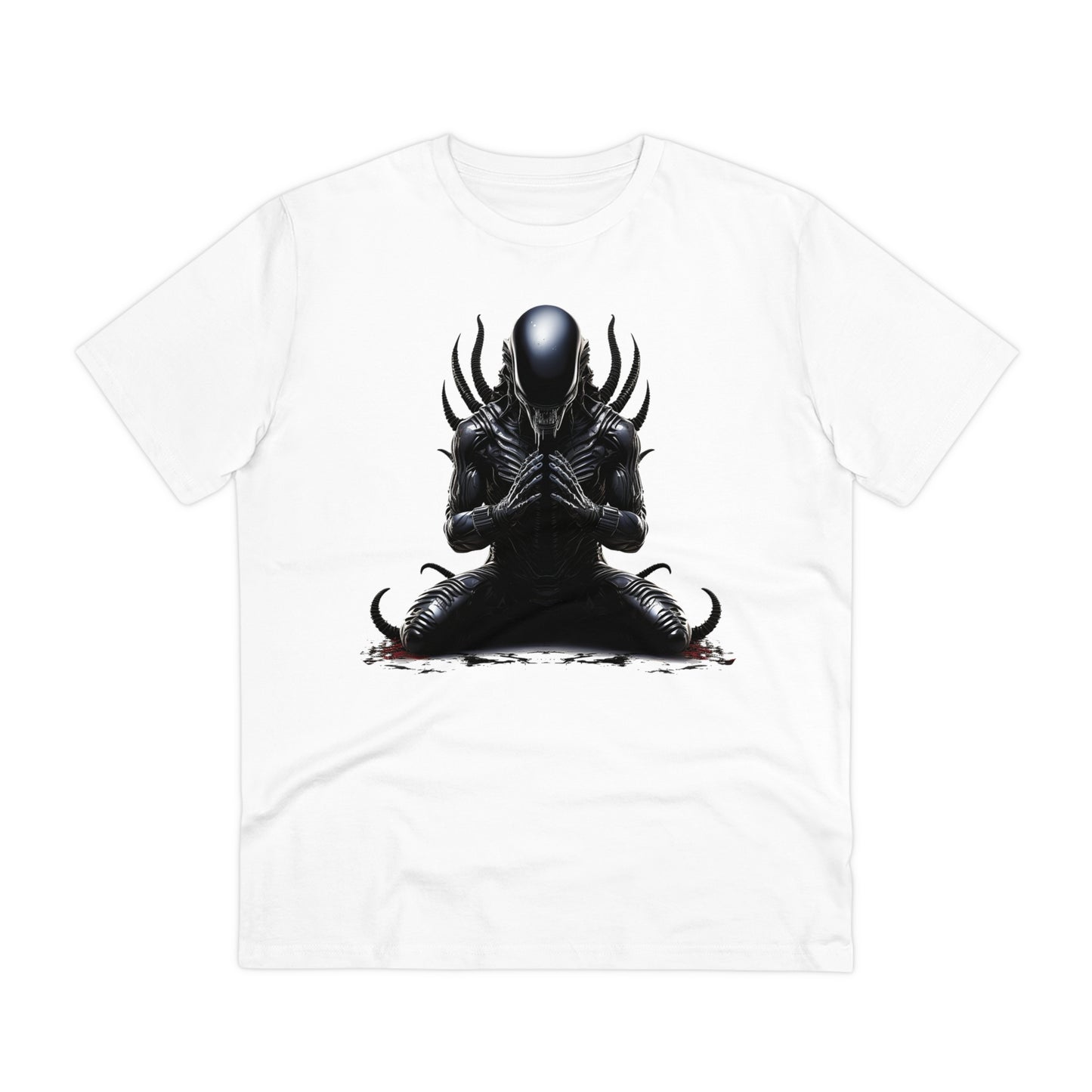 Eco-Friendly Zen Alien Xenomorph T-shirt - Embrace Galactic Serenity