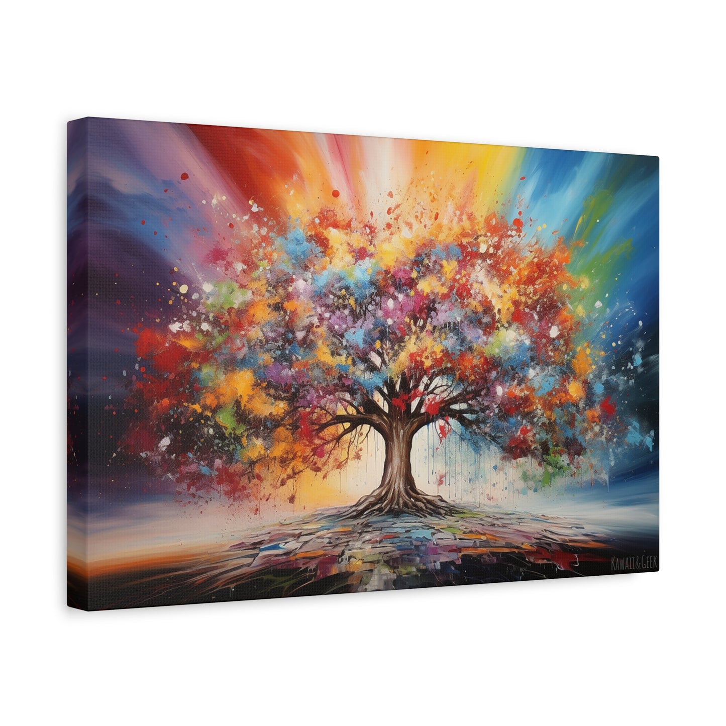 Vibrant Tree of Life Premium Cotton Canvas