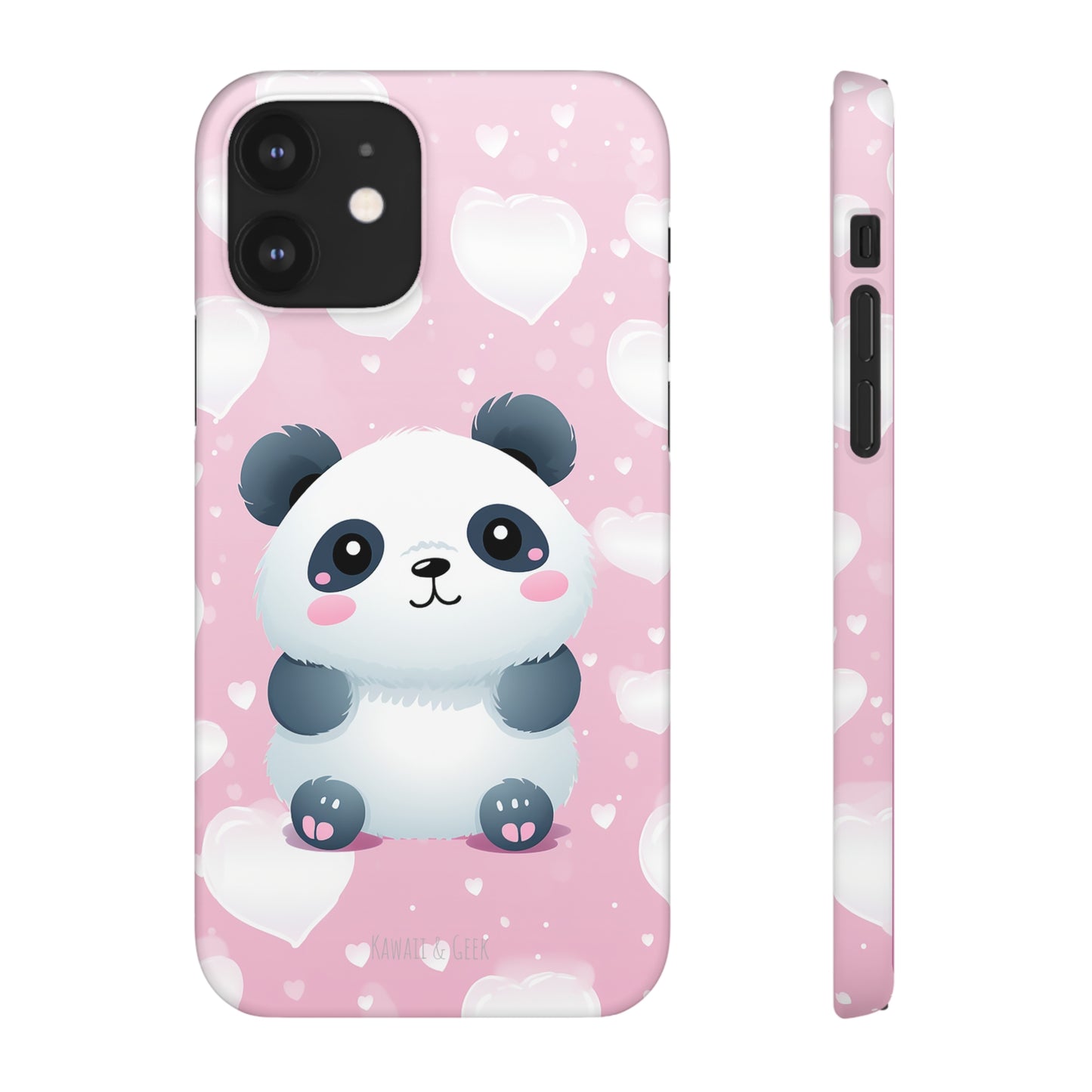 Cute Panda & Hearts Premium Phone Case