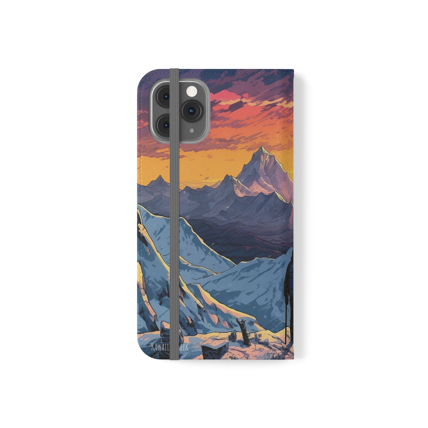 Snowy Mountain Landscape Sunset Flip Phone Case - Embrace the Beauty of Nature on Your Device